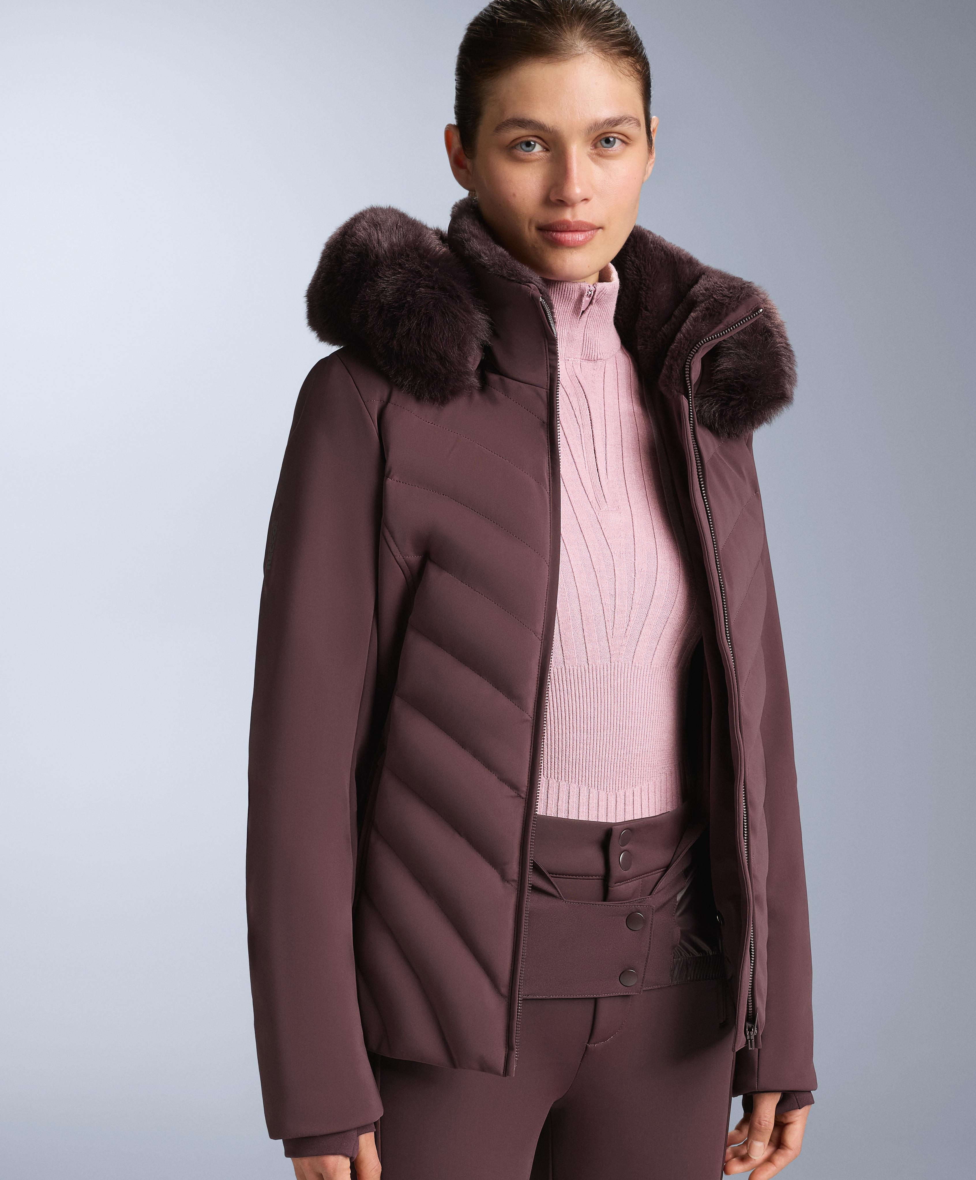 Primaloft® SKI water-resistant super-fitted jacket — DARK WINE RED