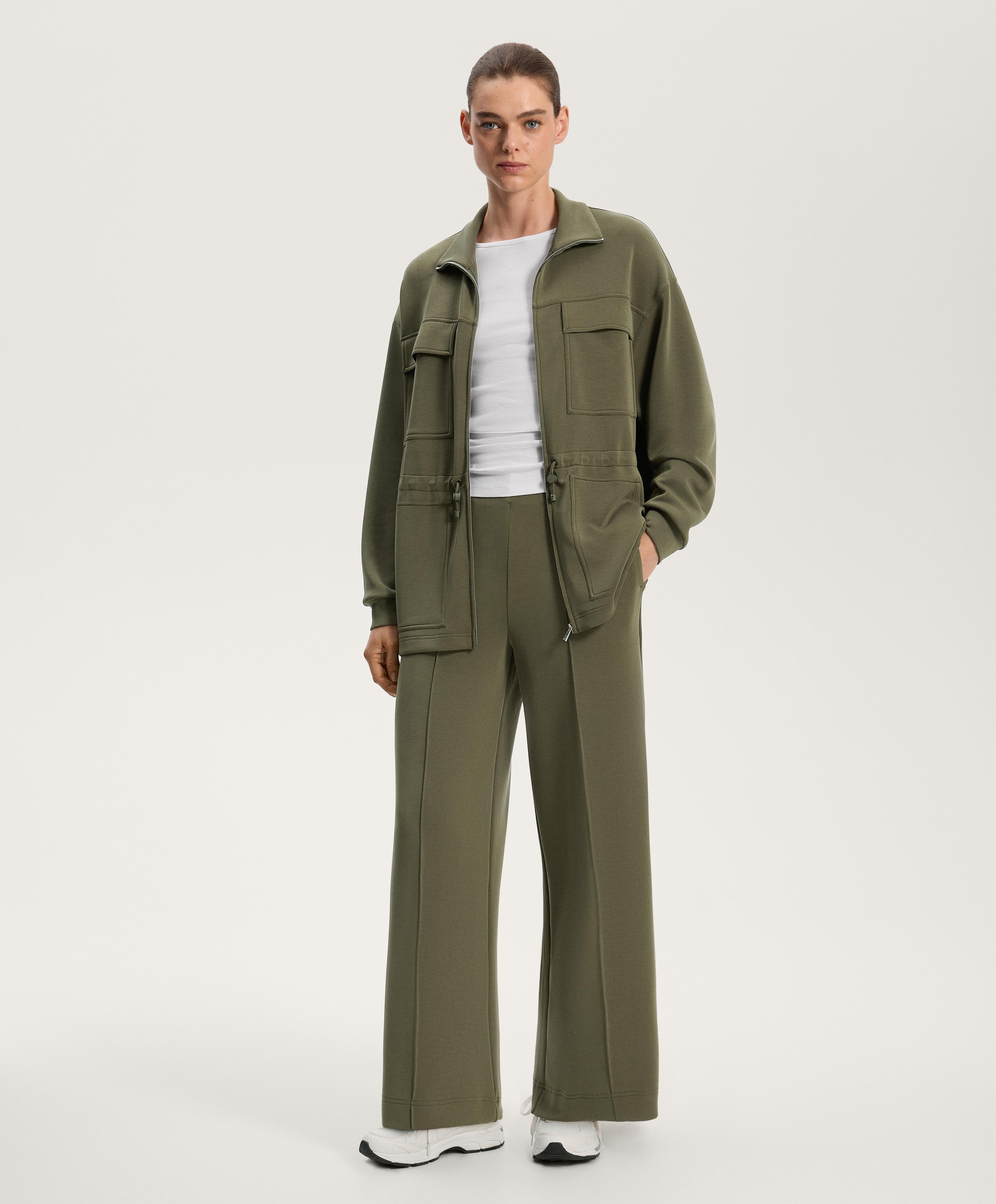 Pantaloni drepți cu modal și cusătură pe mijloc, moale la atingere - Soldari