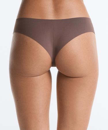 5 laser cut invisible polyamide blend Brazilian briefs — STEEL BLUE 4