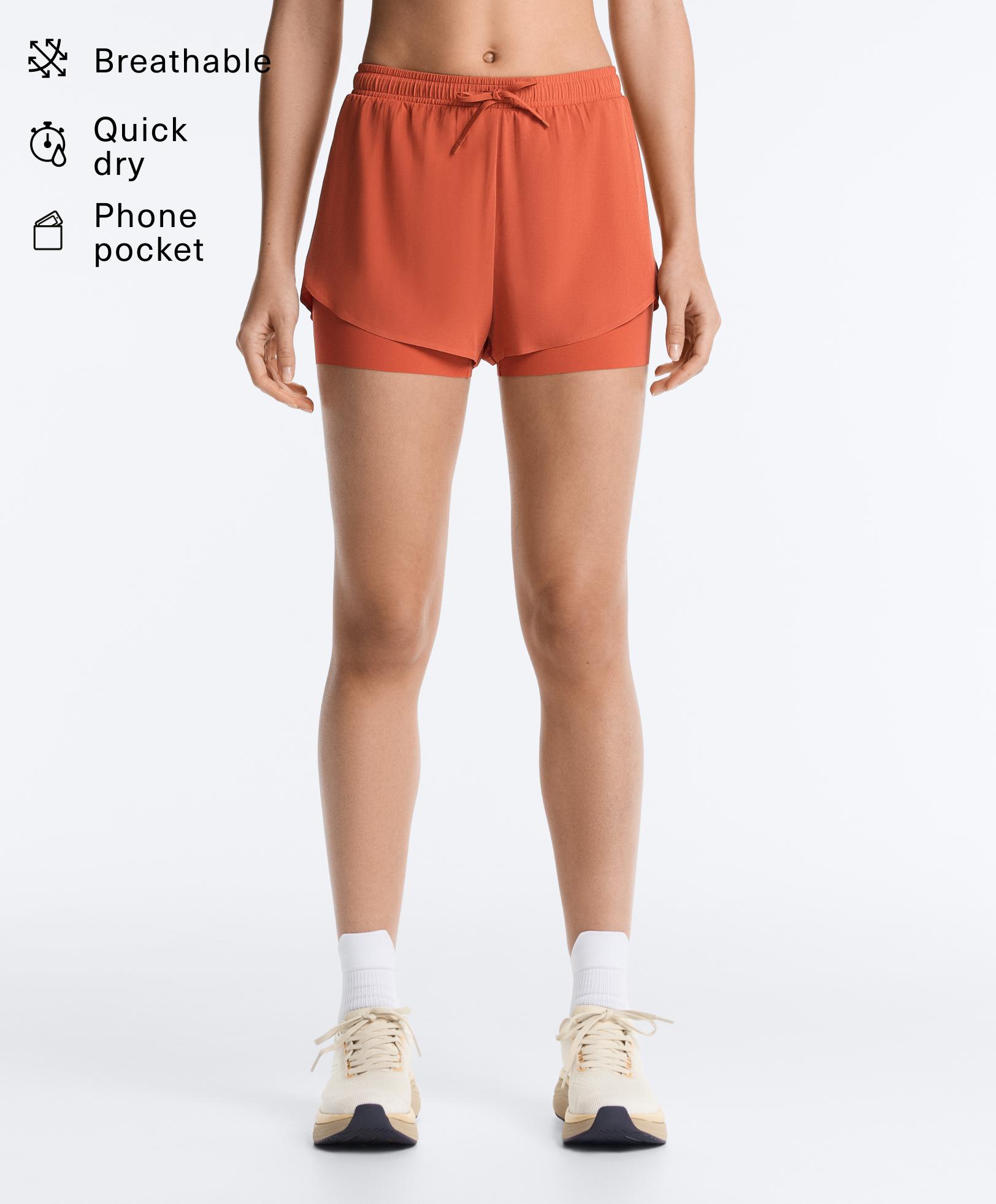 2-in-1 Mid Rise Light Touch Shorts