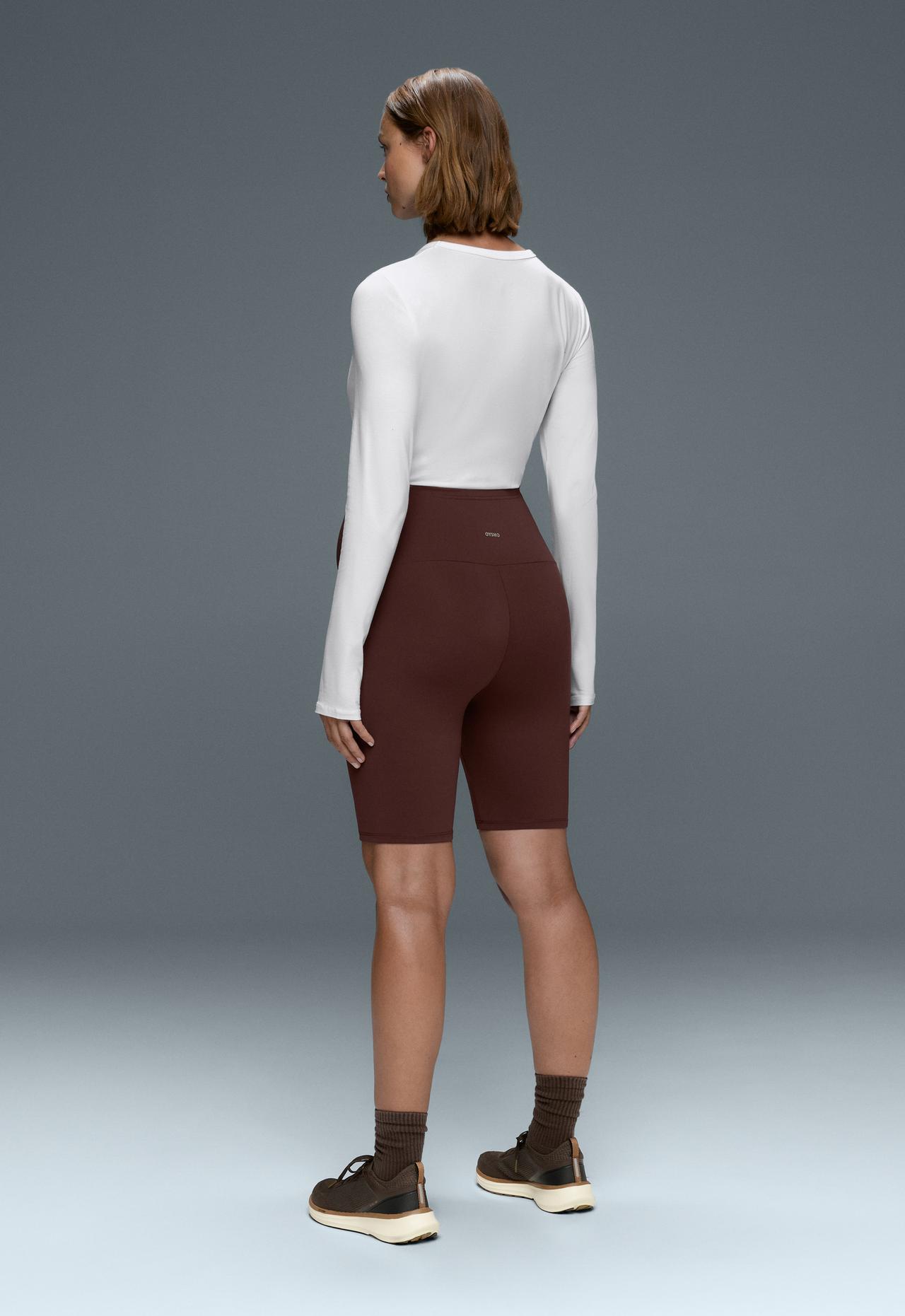 Maternity Comfortlux 20cm biker leggings — CHOCOLATE