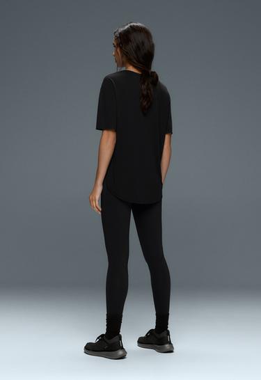 Modal blend short-sleeved T-shirt with rounded back hem — BLACK 5