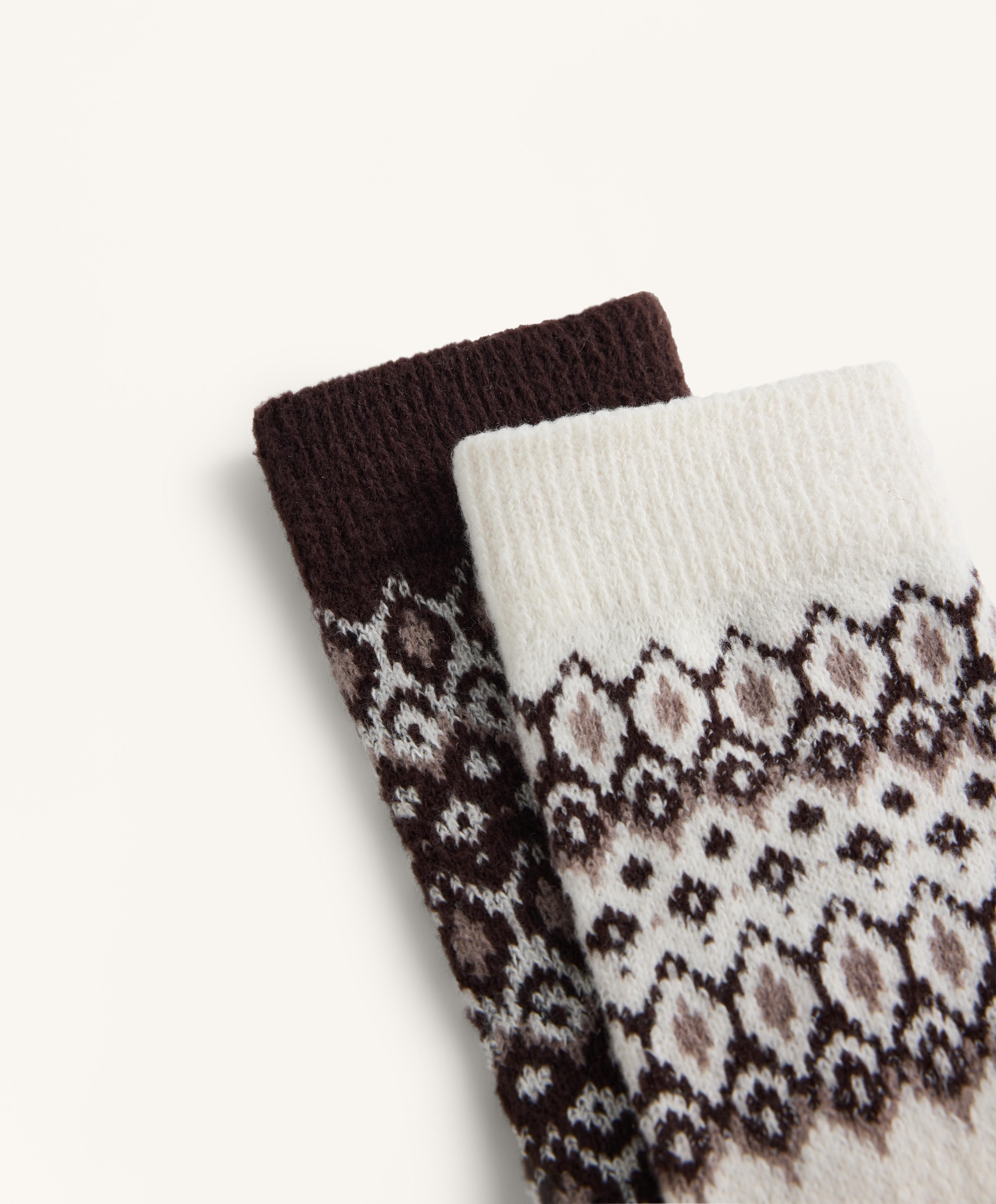 2 pairs of classic jacquard socks