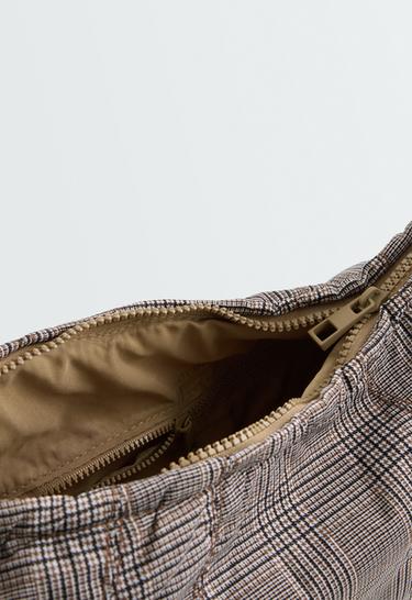 Quilted check crossbody bag — CAMEL 2