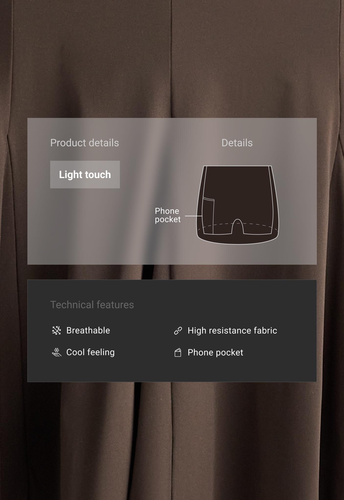 Light Touch godet short skirt — BROWN