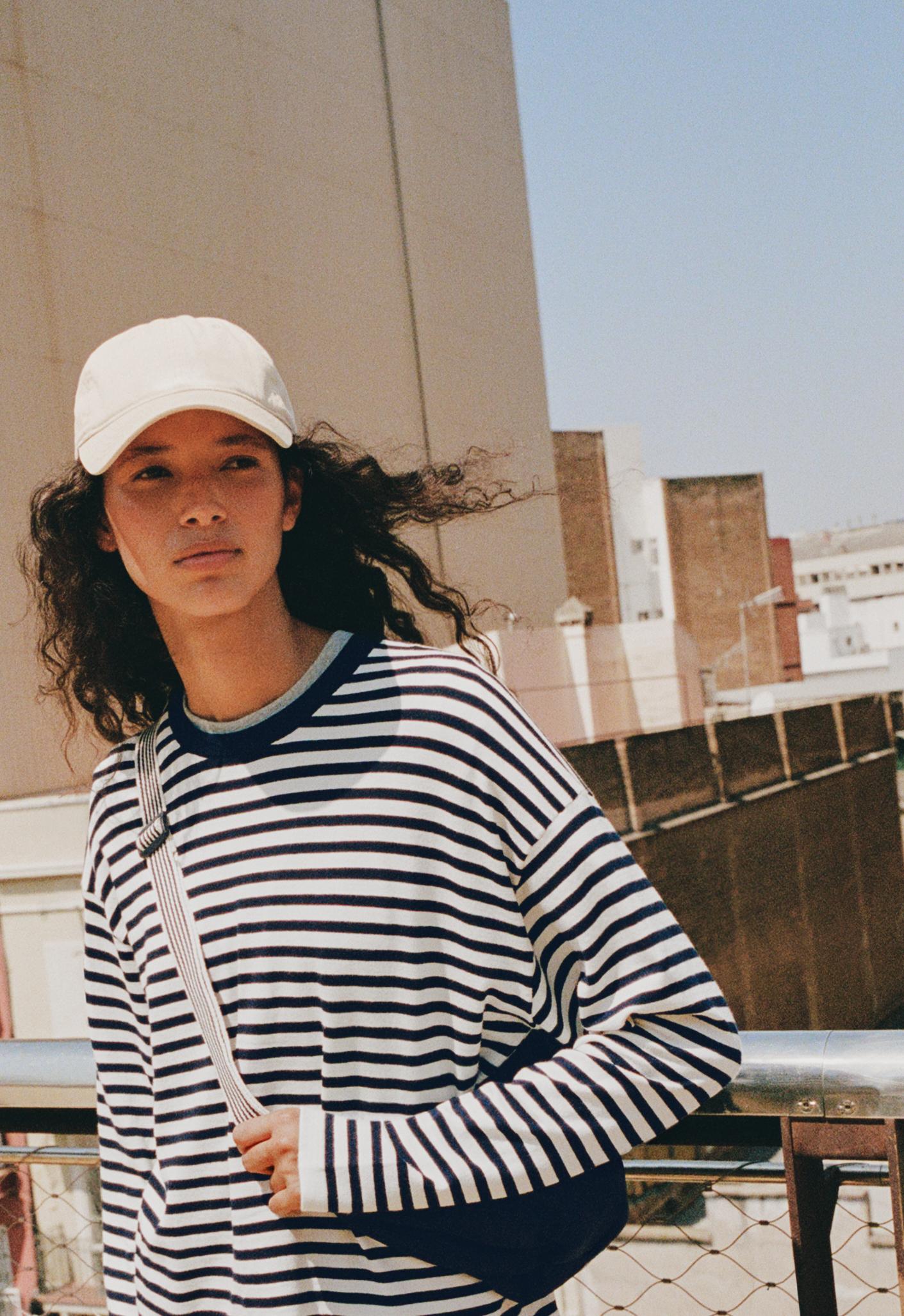 Fine knit striped jumper — PALE ECRU