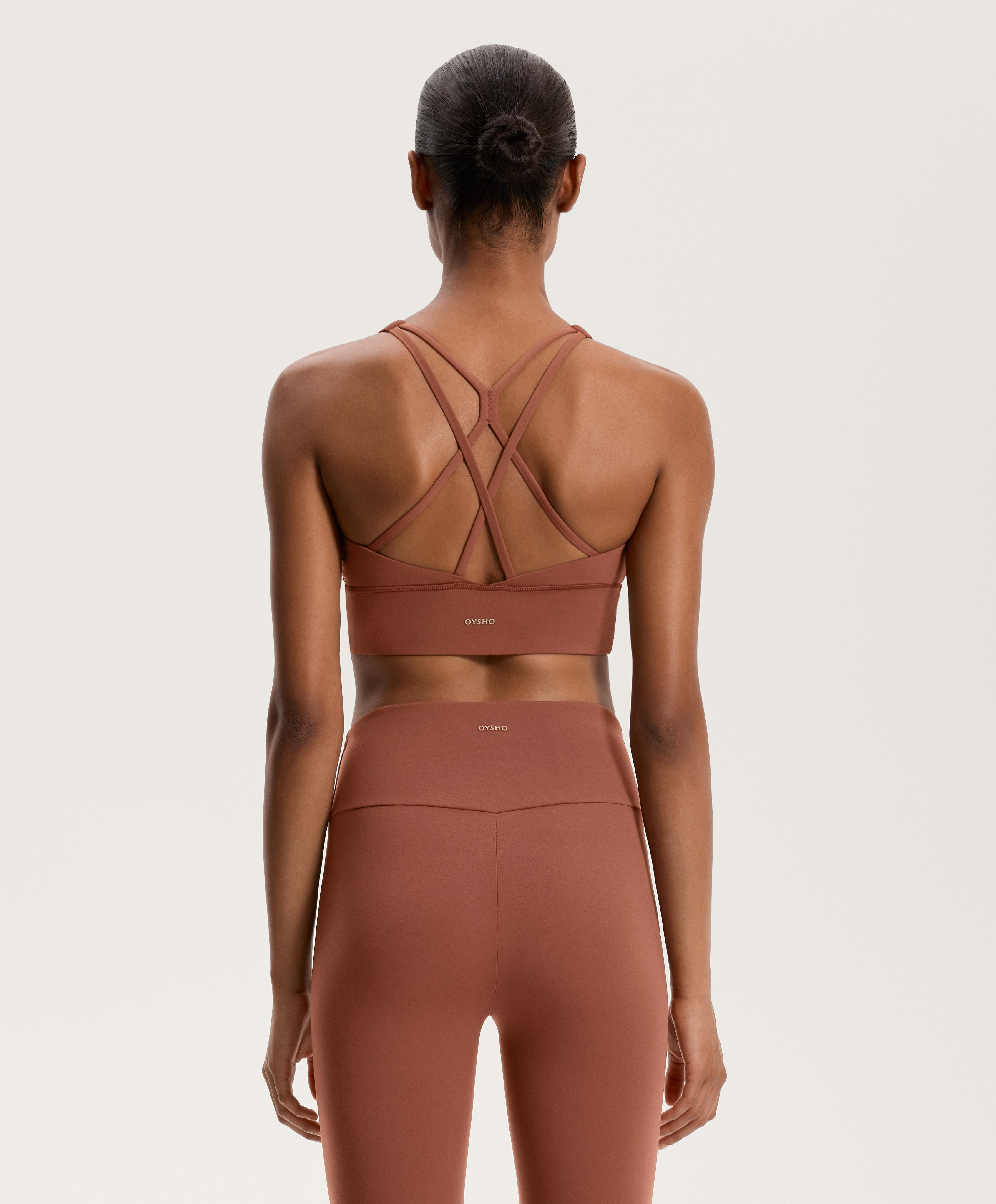 Medium-support Comfortlux sports bra with cups — TERRACOTTA