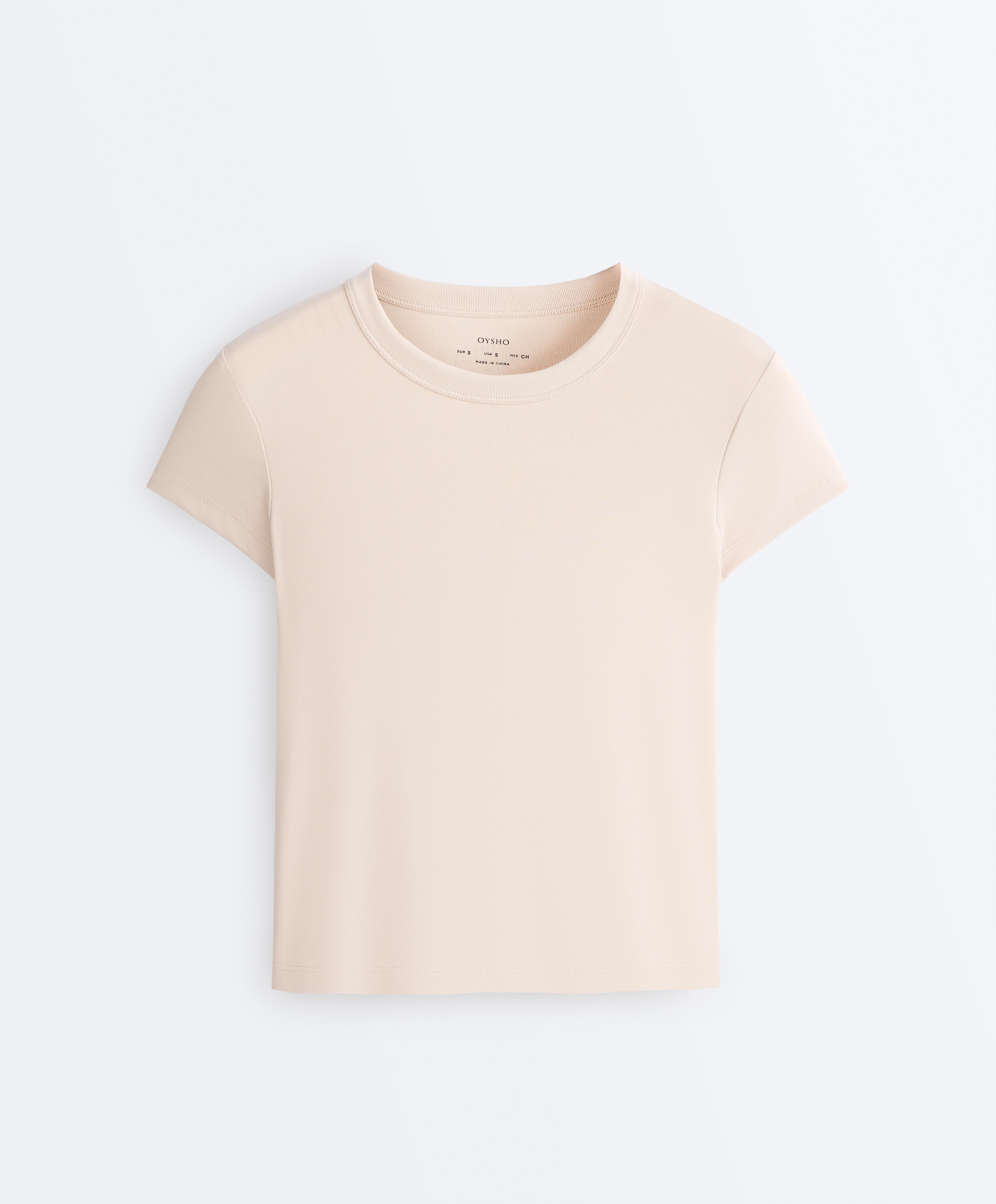 Fitted modal rib short-sleeve T-shirt — SANDY          