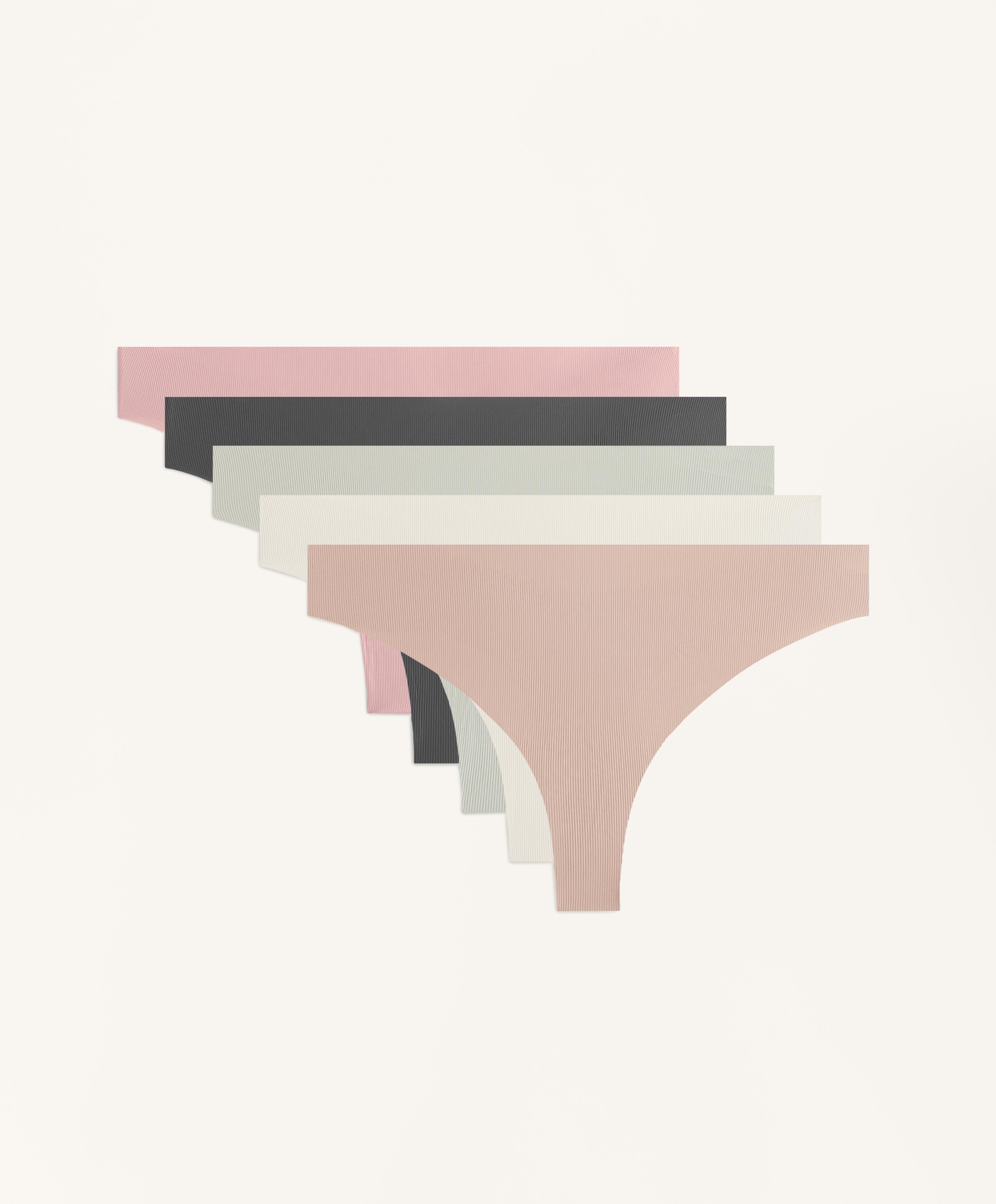 5 سراويل داخلية ثونغ من مزيج البولي أميد خفيفة الوزن مقصوصة بالليزر