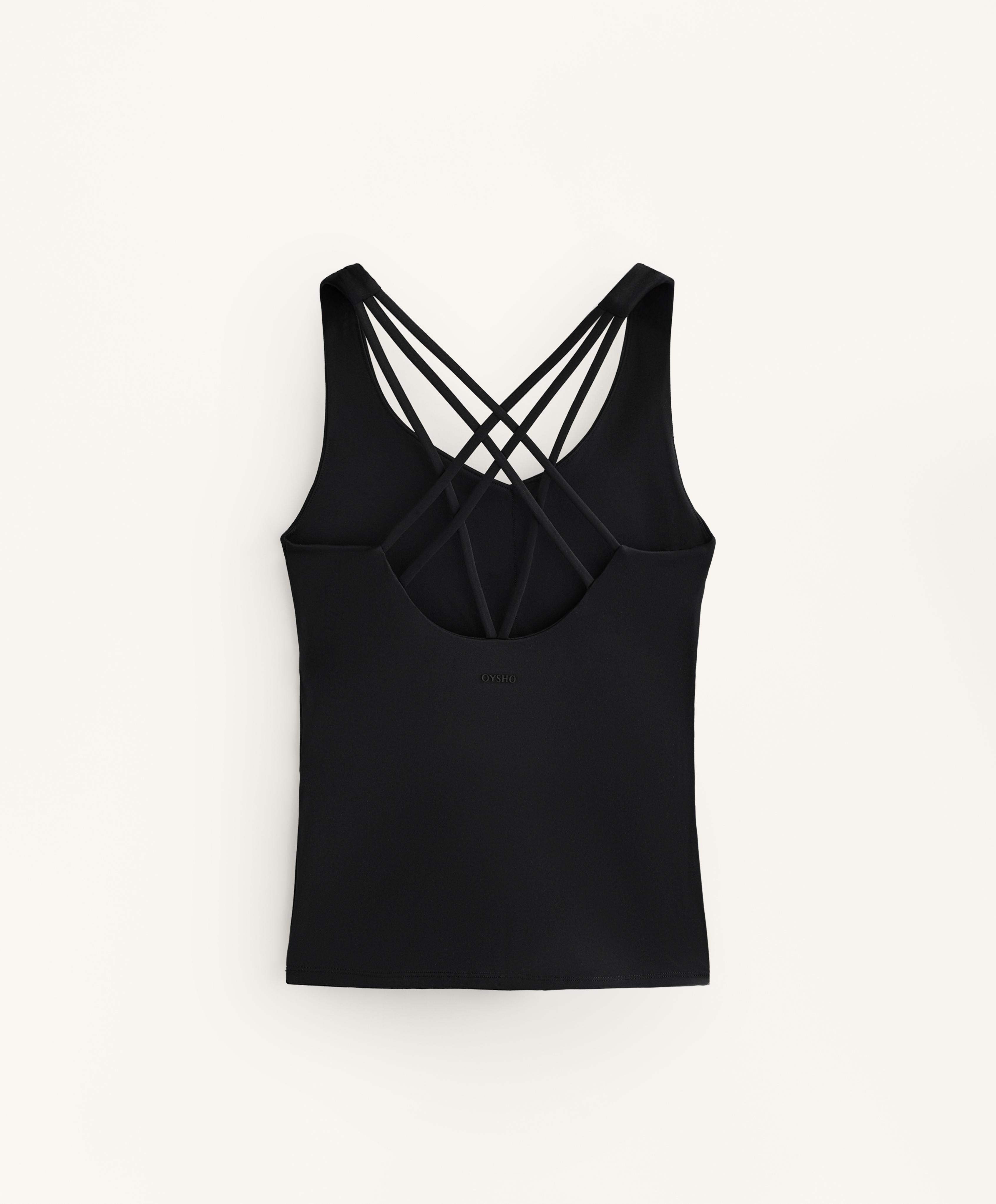 Comfortlux long multi-strap tank top with cups