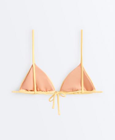 Rib triangle bikini top — SOFT YELLOW 10