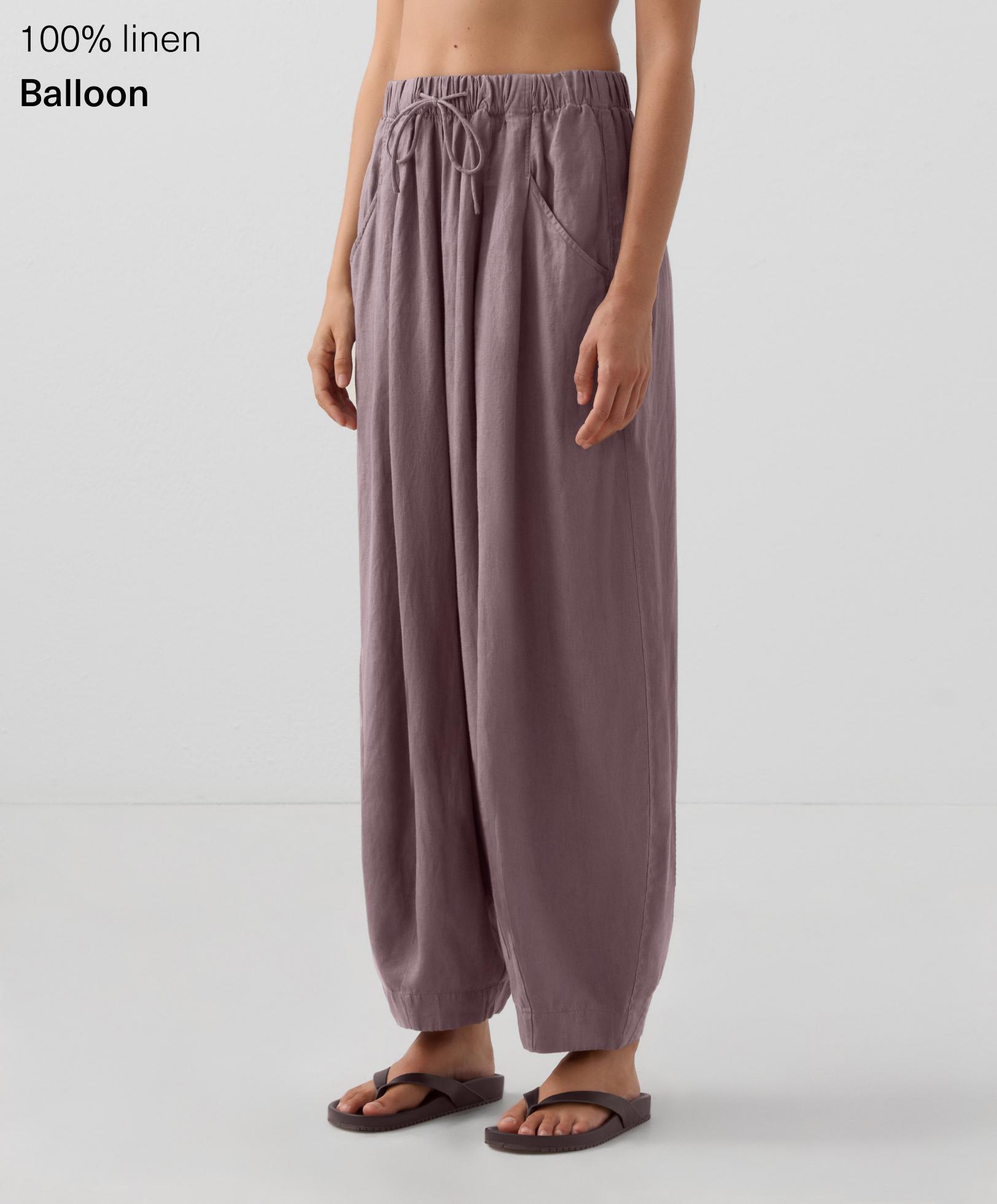 100% linen balloon trousers