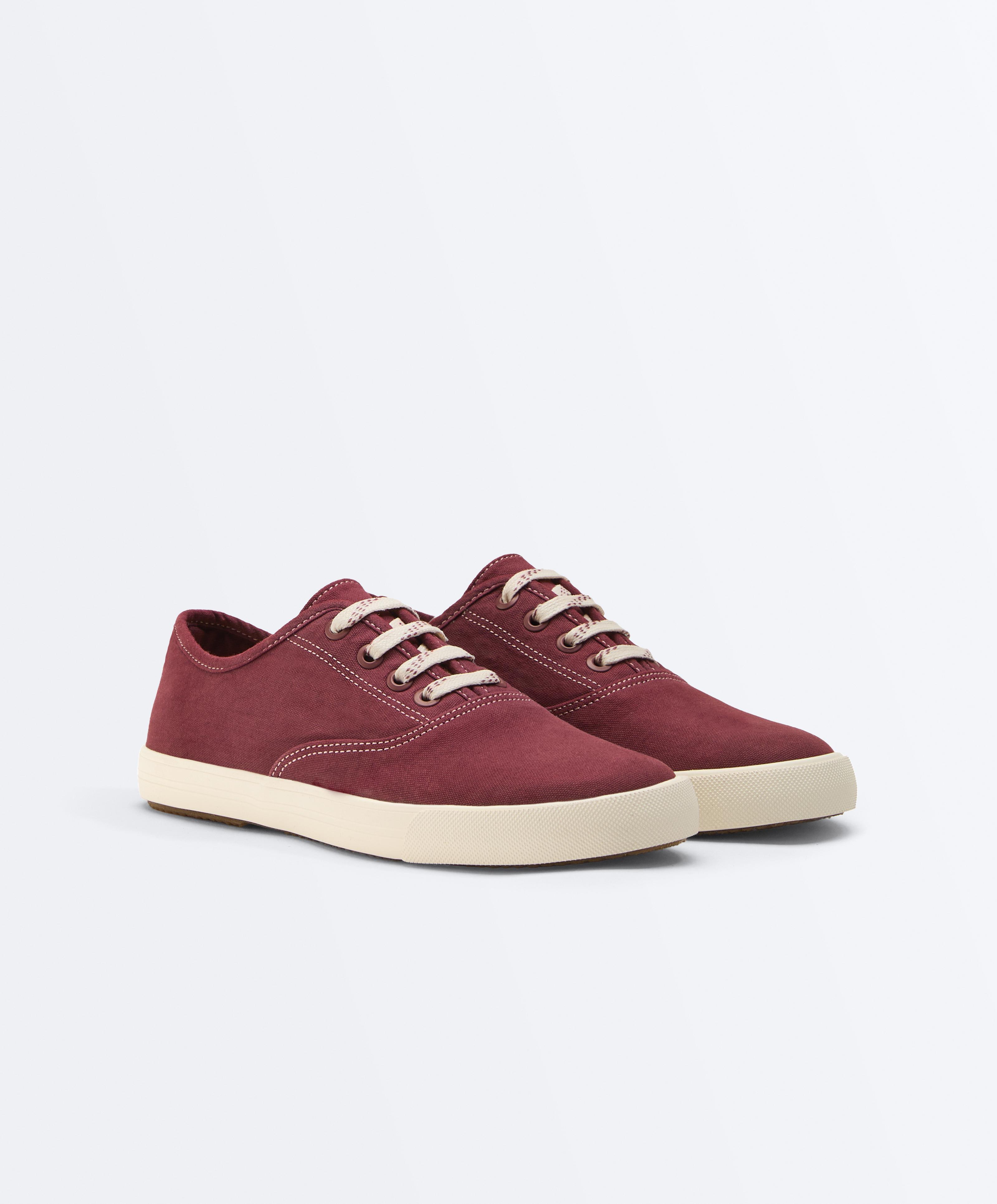 Canvas trainers — BURGUNDY