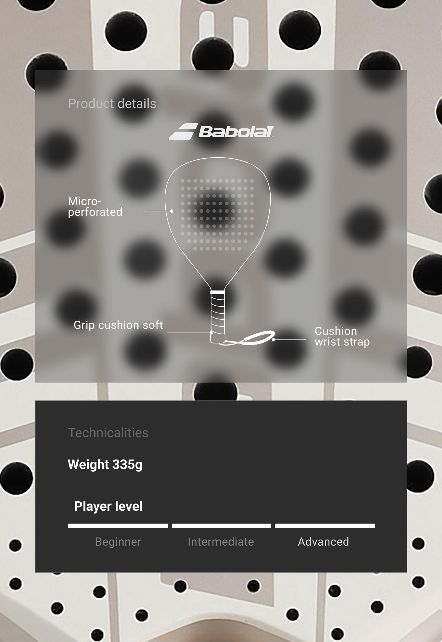 Babolat Dyna Spirit padel racket — ECRU