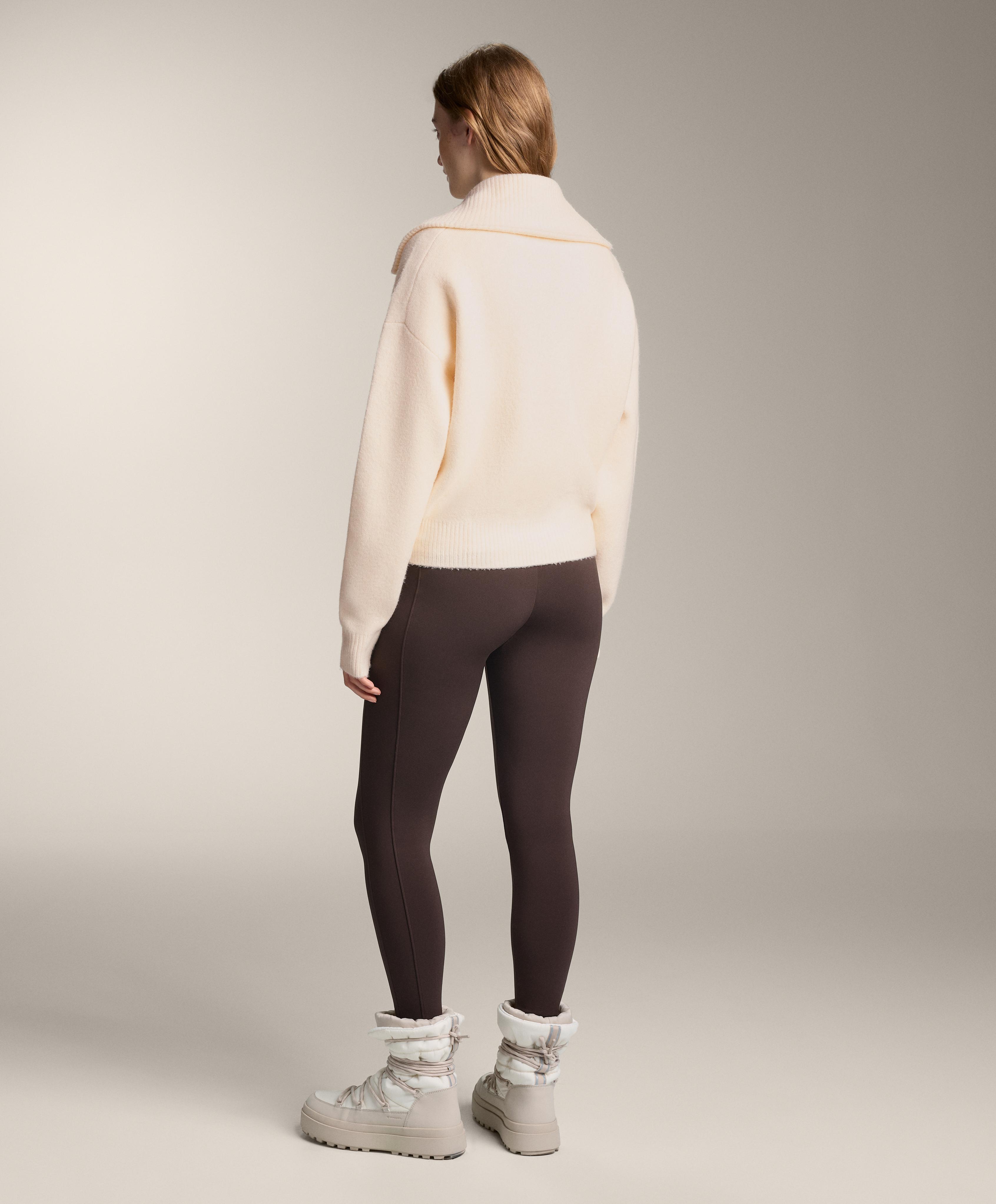 Knit jacket with high collar — ECRU