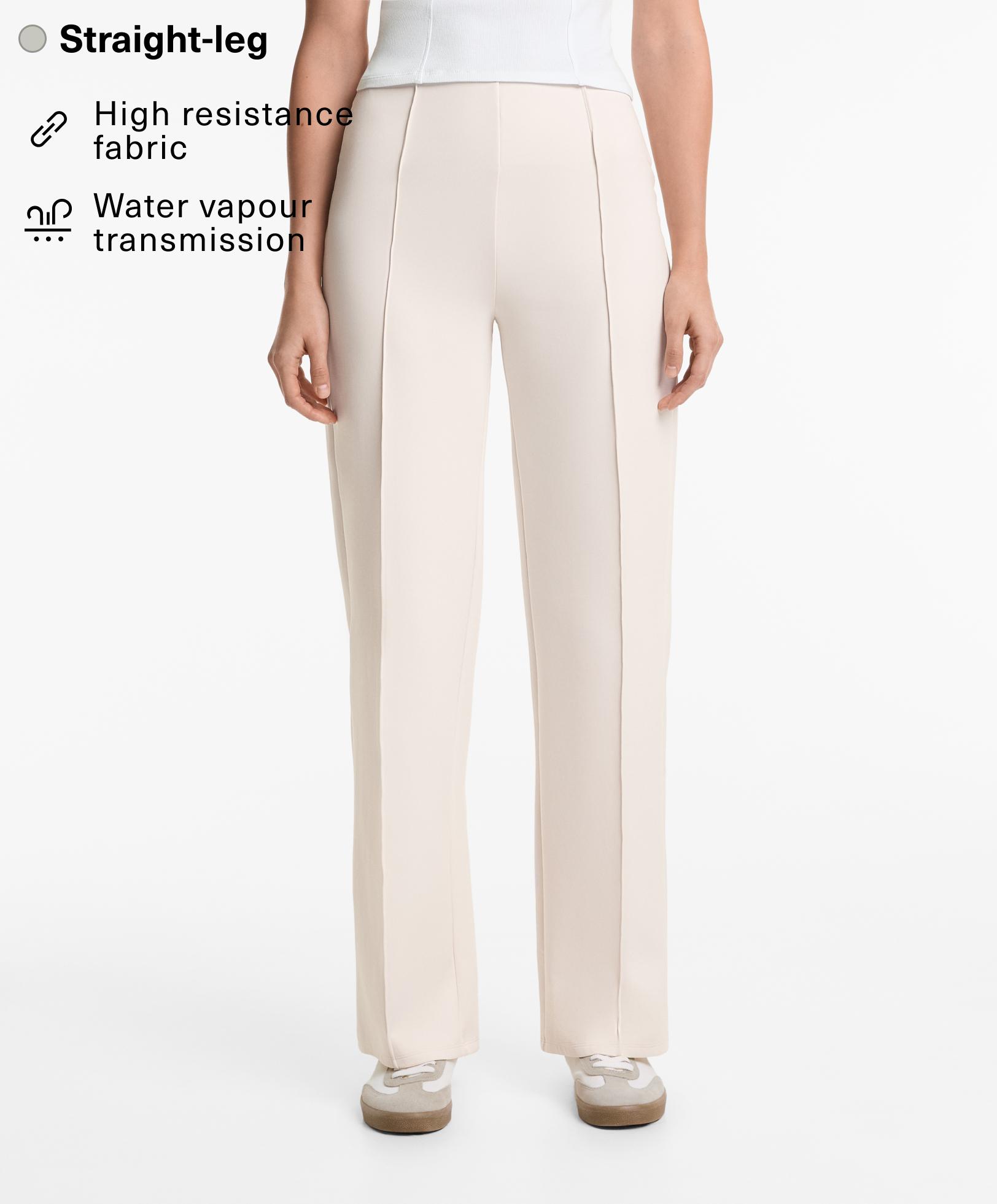 Neoprene-effect straight-leg trousers