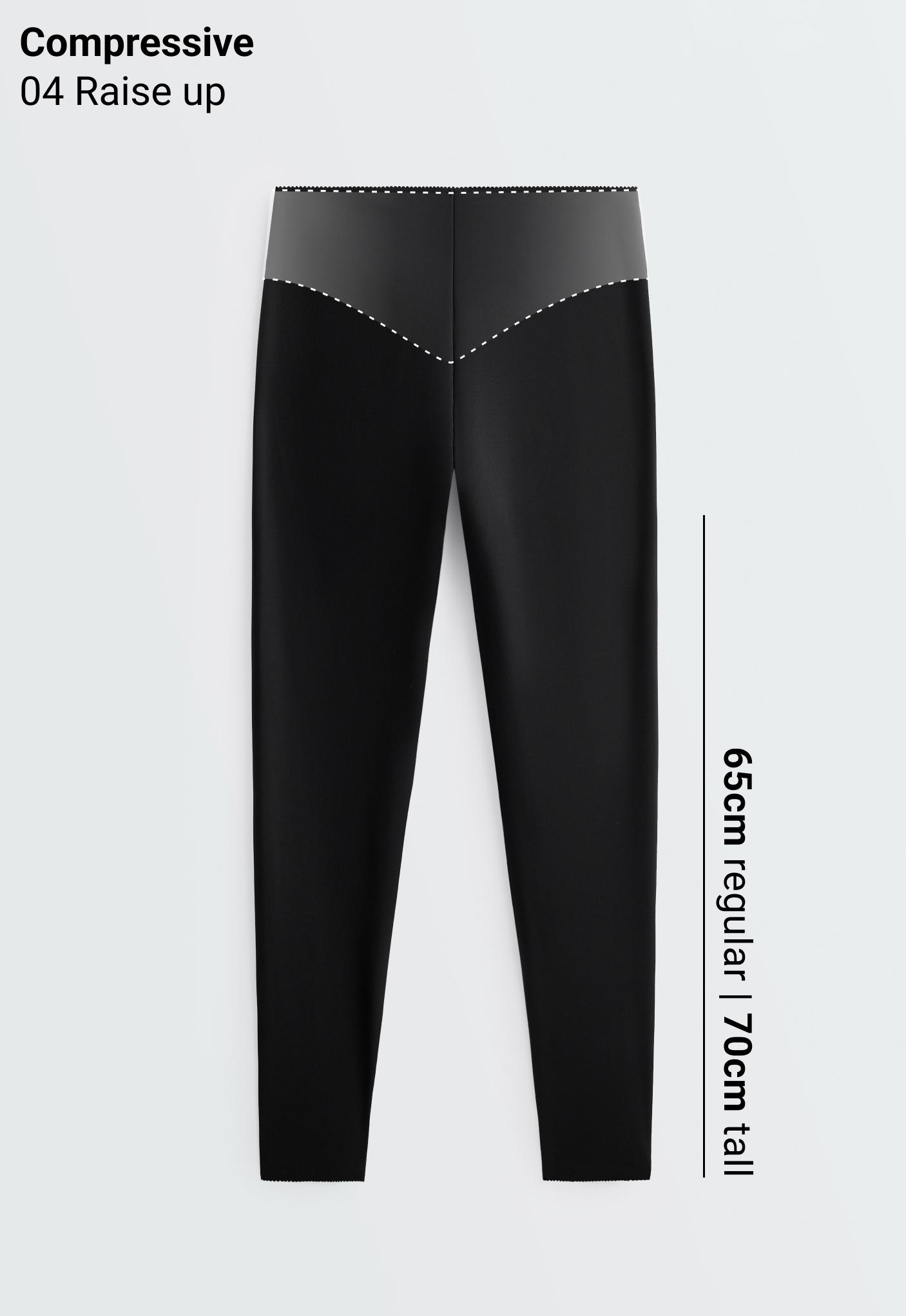 Compressive raise up high-rise ankle-length leggings — BLACK