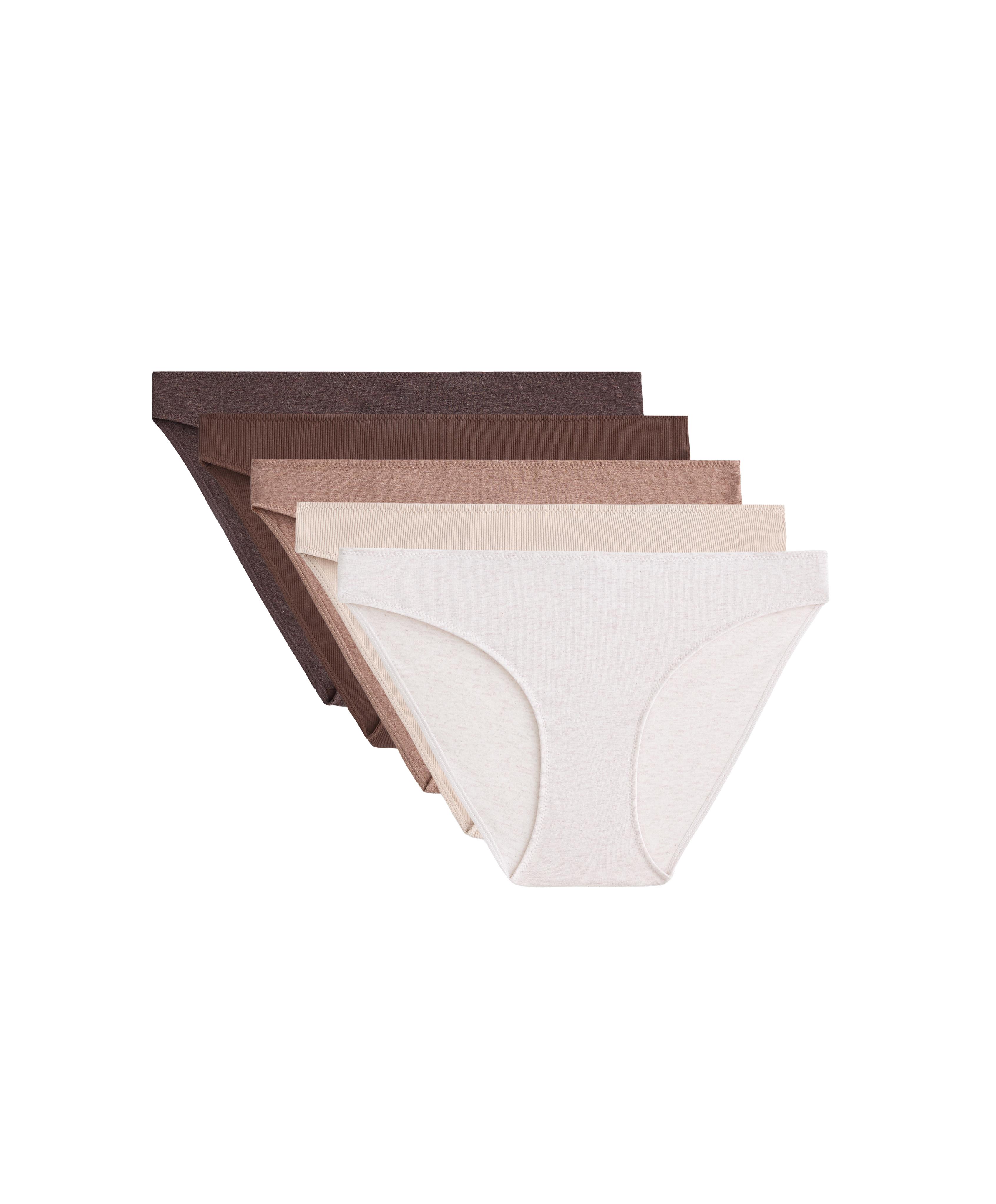 5 cotton blend rib classic briefs — CHOCOLATE      