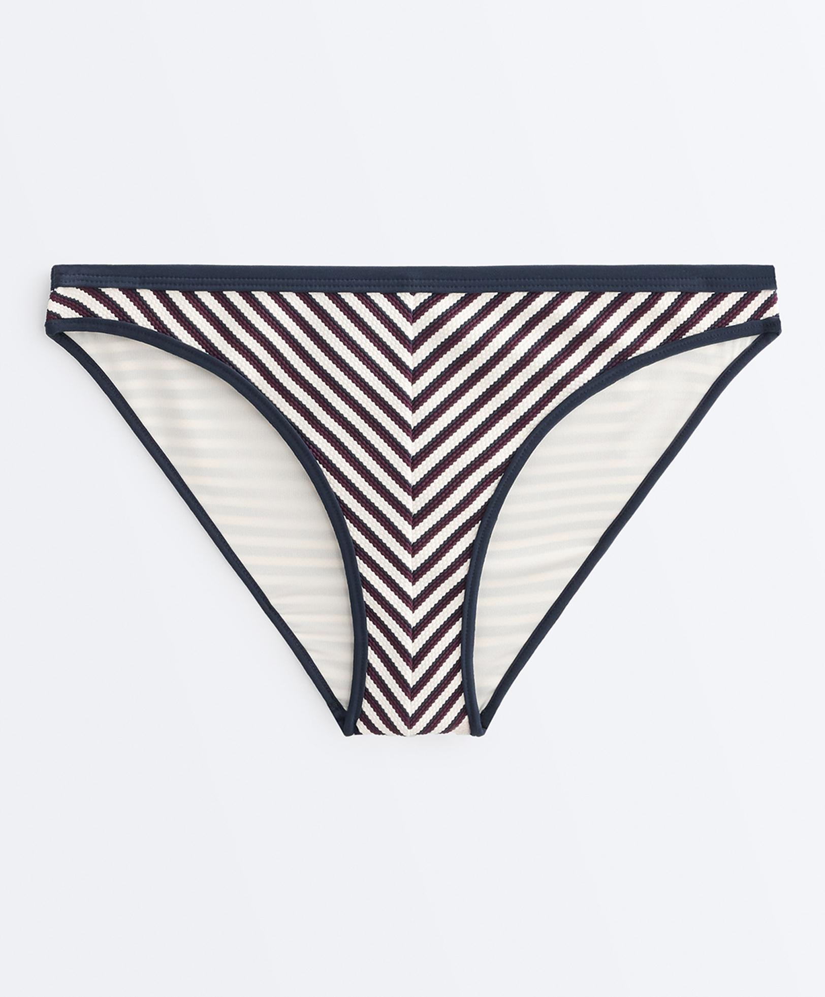 Trim textured stripe classic bikini briefs — NAVY BLUE