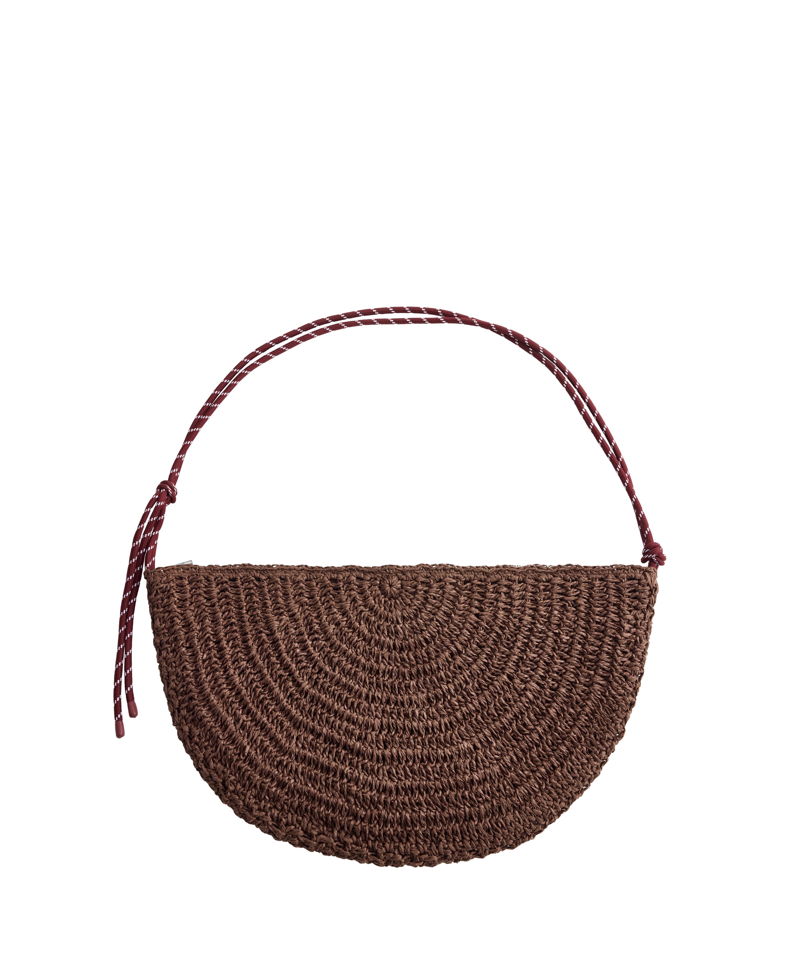 Large raffia-effect bag — BROWN