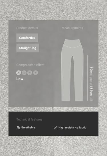 Comfortlux high-waisted straight-leg heathered trousers — GREY MELANGE 2