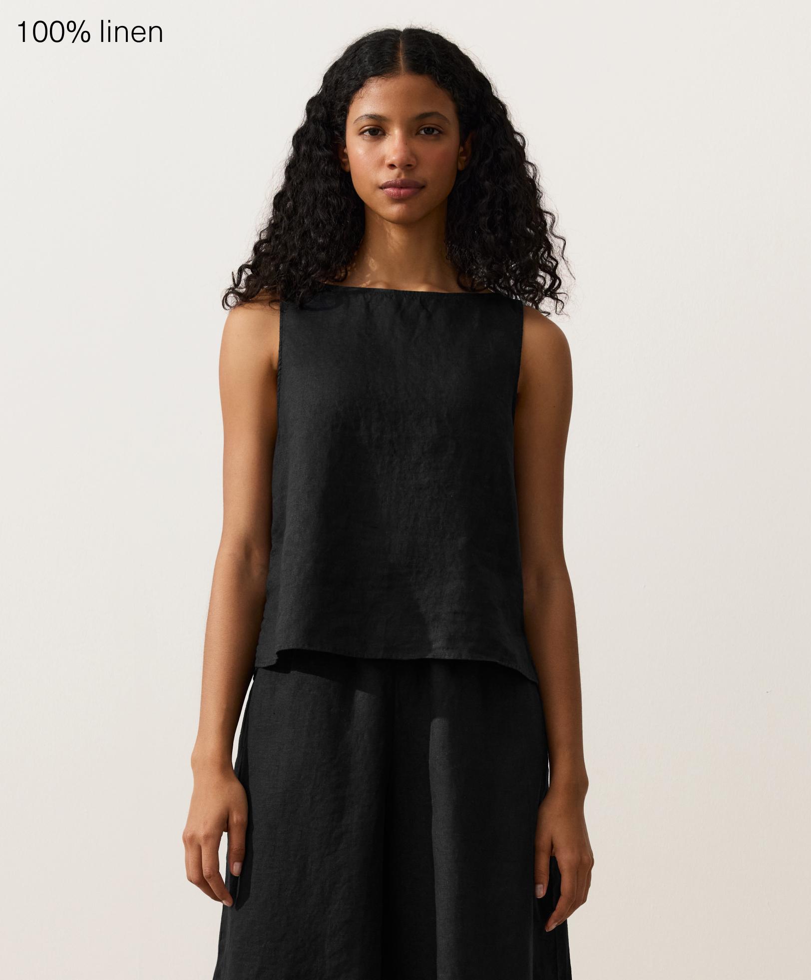 100% linen square Top