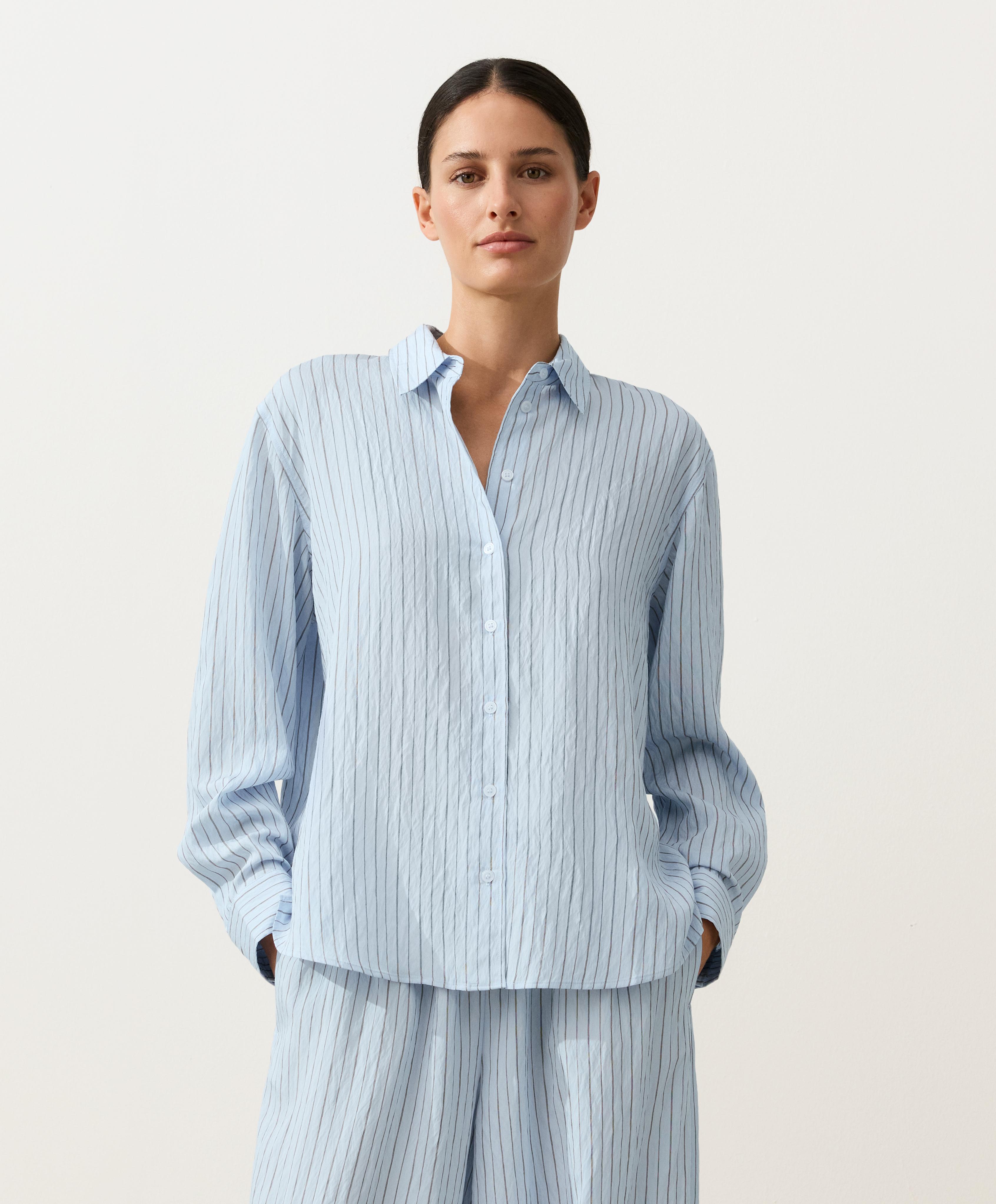 Regular striped shirt — DUSTY-BLUE