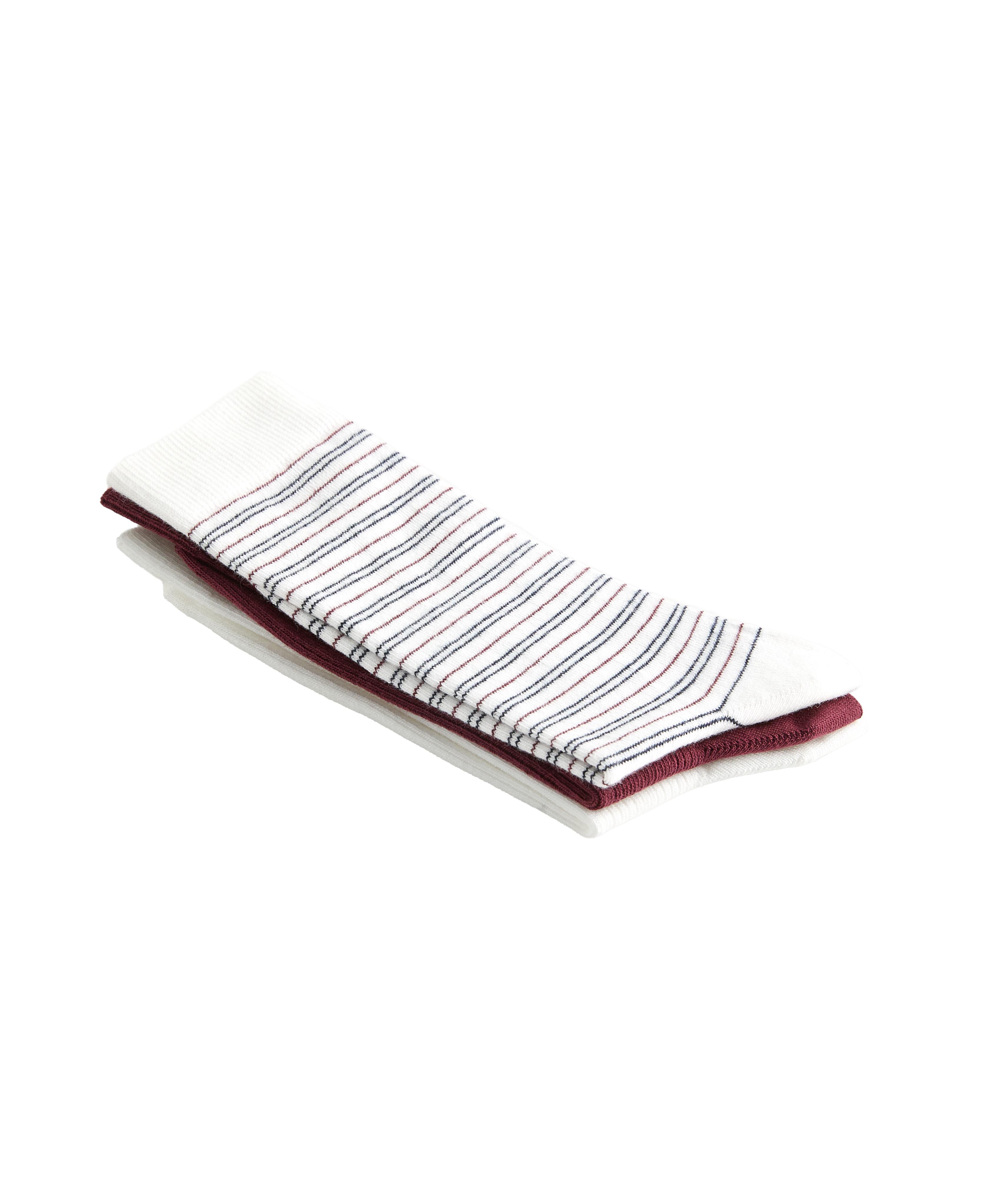 3 pairs of cotton blend Classic socks — MAROON