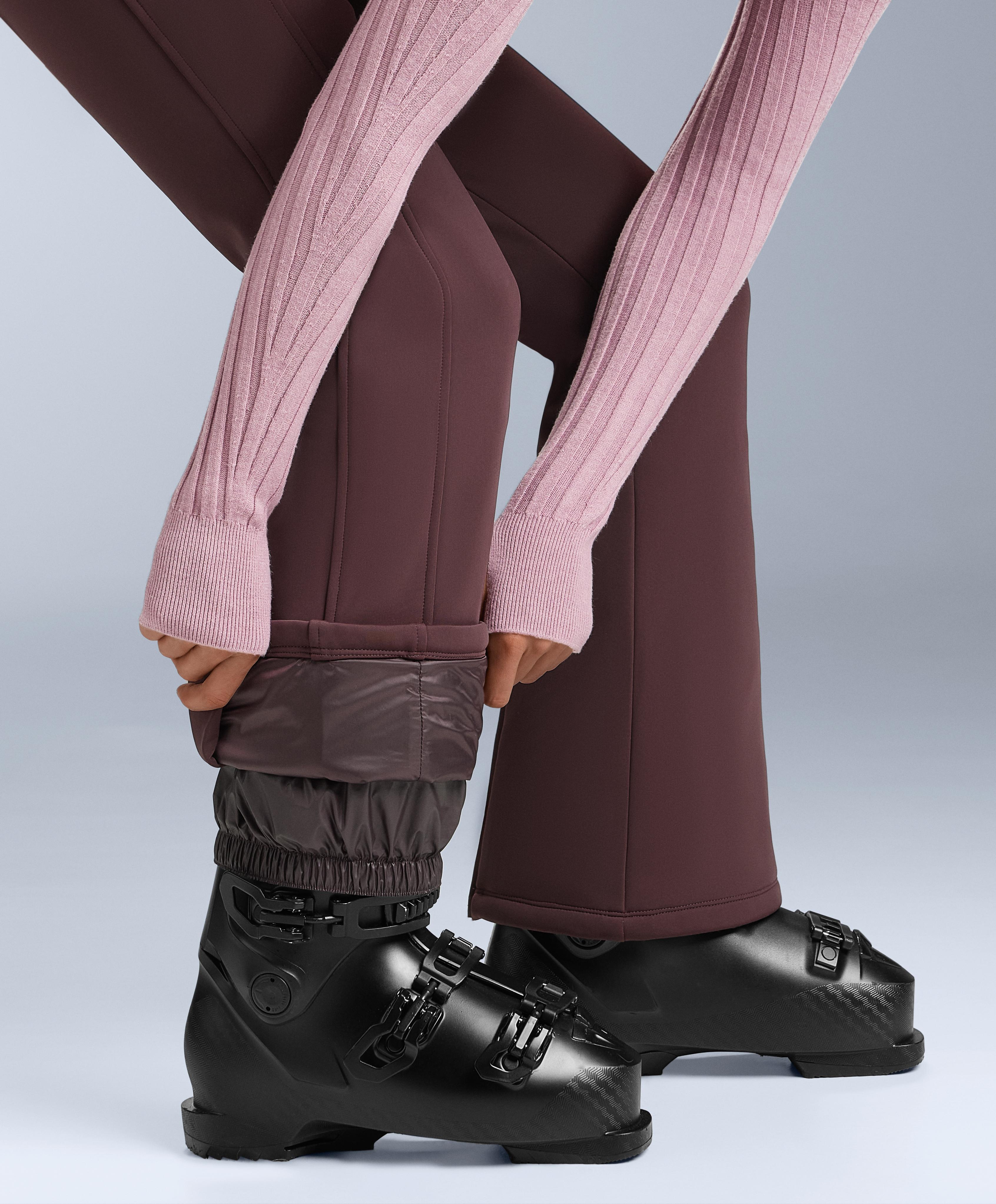 Water-resistant flare stretch SKI trousers — DARK WINE RED