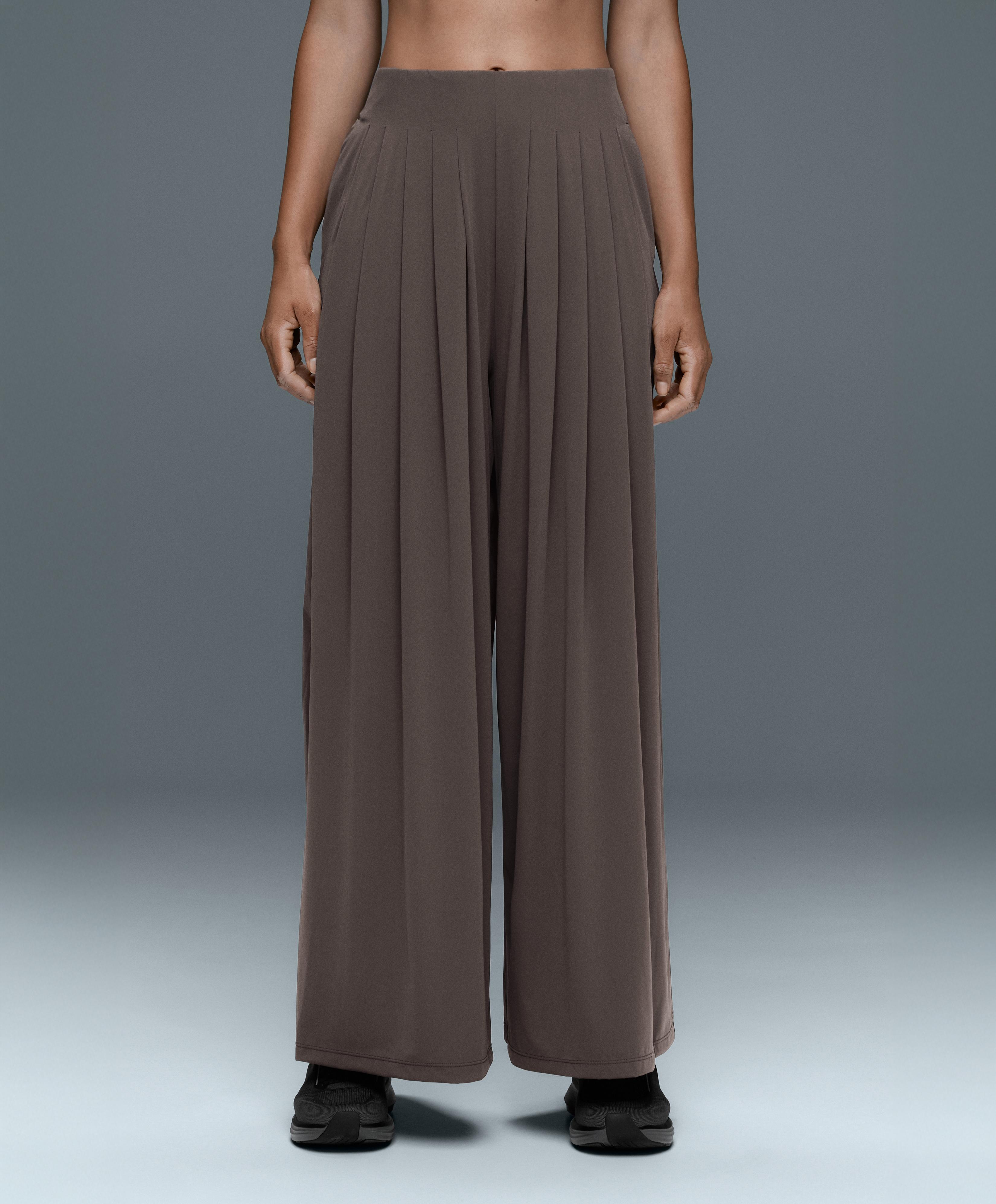 Light Touch wide-leg pleated trousers — BROWN-KHAKI