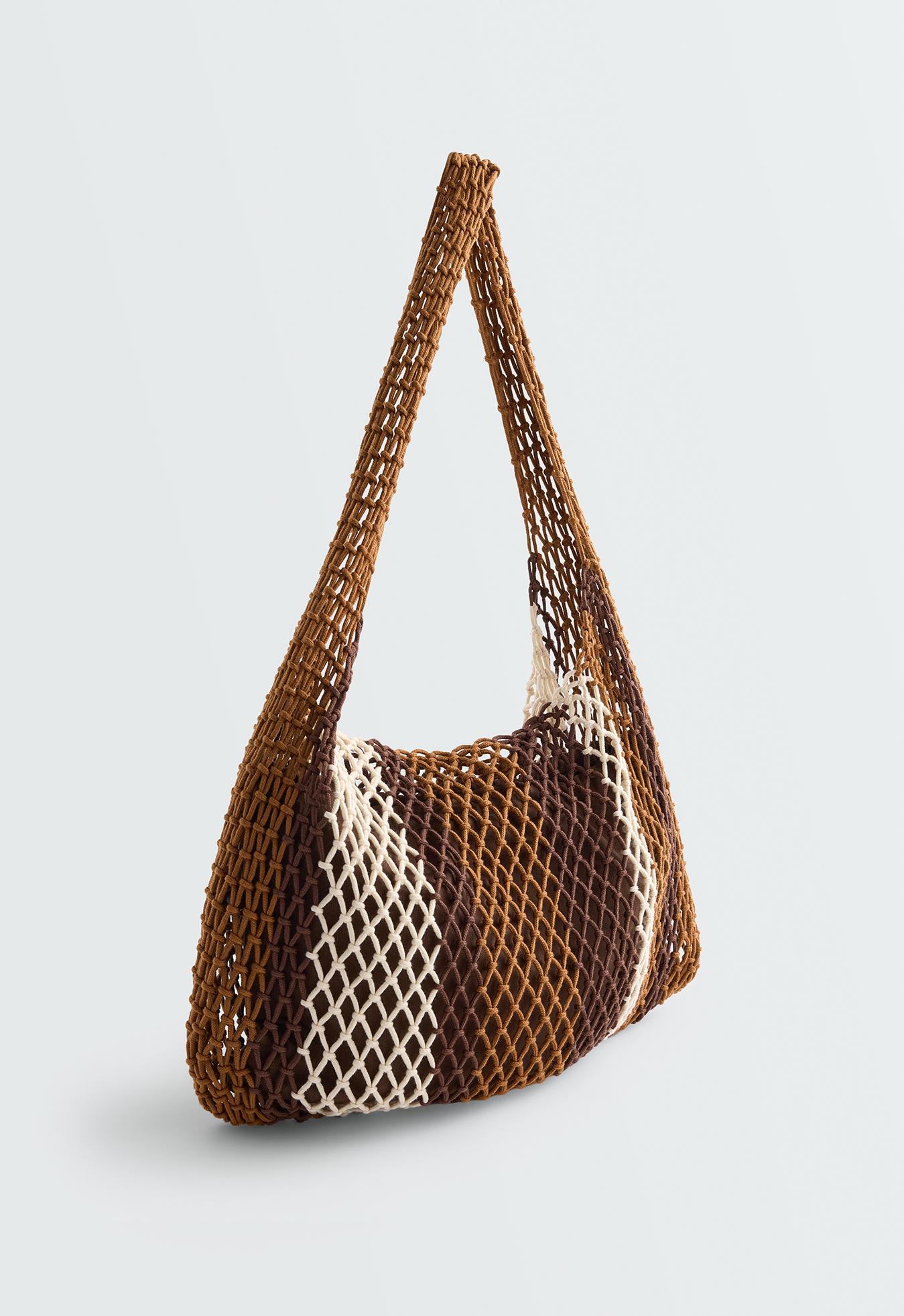 Striped mesh bag — TOFFEE