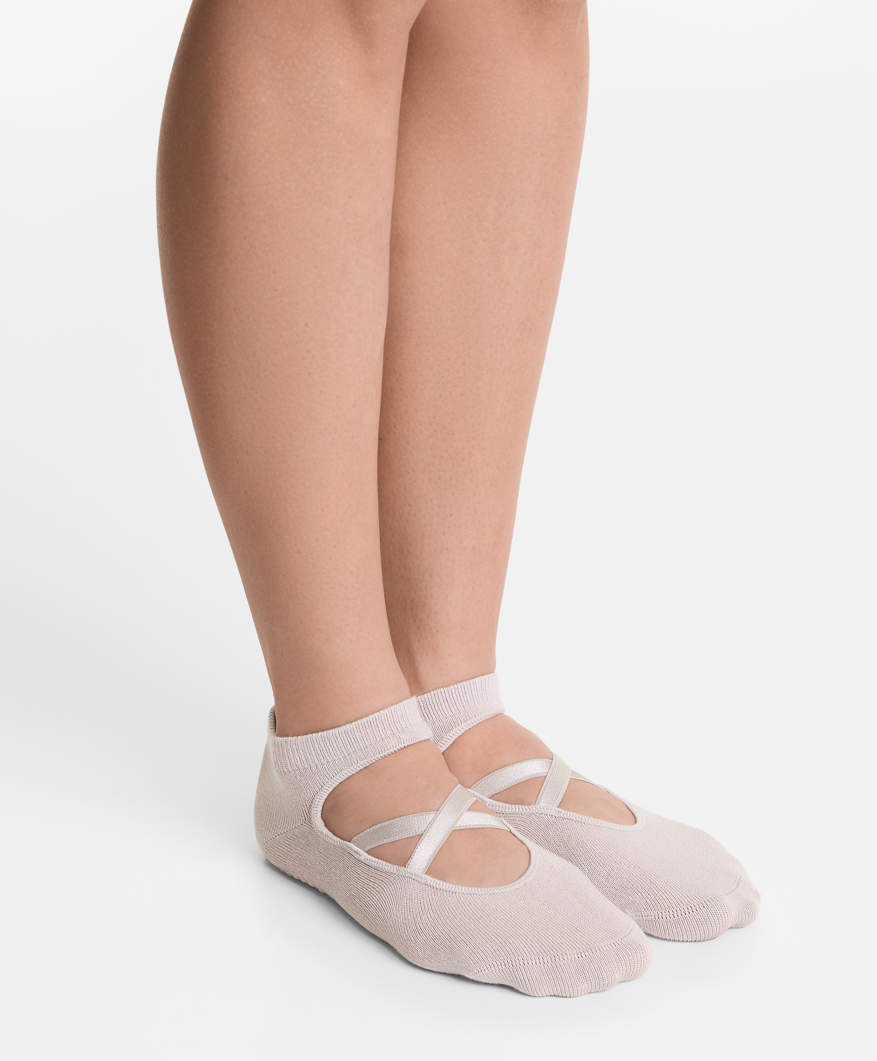 2 ζευγάρια κάλτσες yoga και pilates με μείγμα βαμβακιού και χιαστί κορδέλες 2 ζευγάρια κάλτσες yoga και pilates με μείγμα βαμβακιού και χιαστί κορδέλες