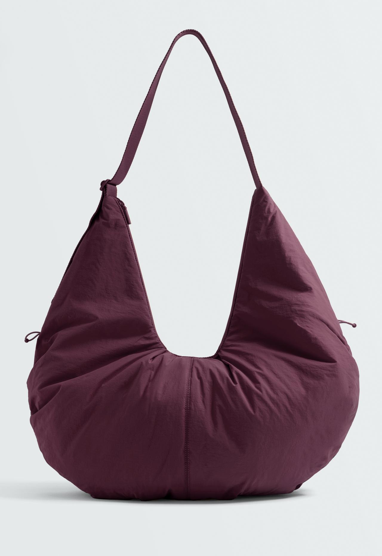 Gathered shopper bag — BURGUNDY