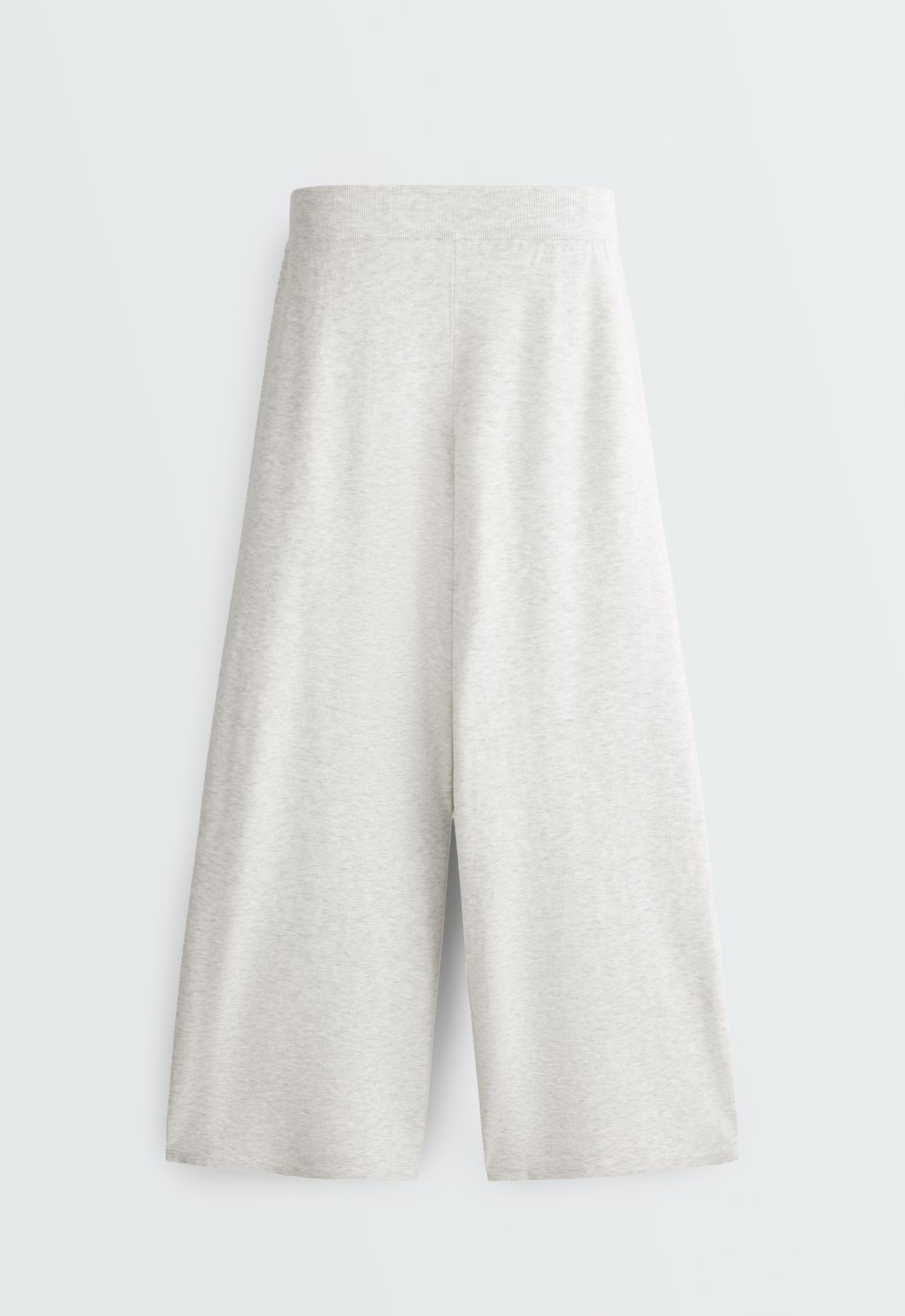 Straight-fit knit trousers — PALE GREY MELANGE