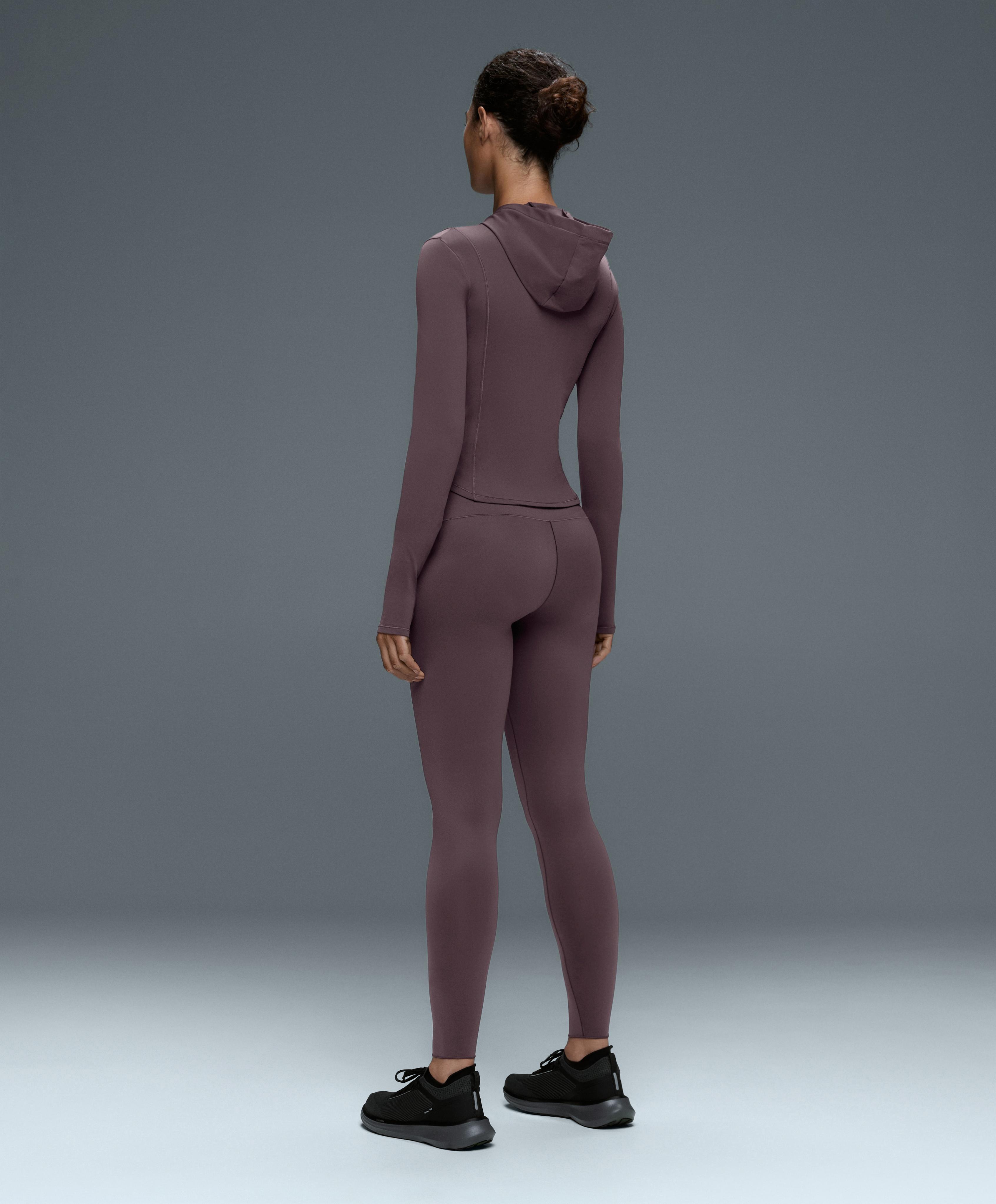 Light warm cropped technical jacket — Purplish brown
