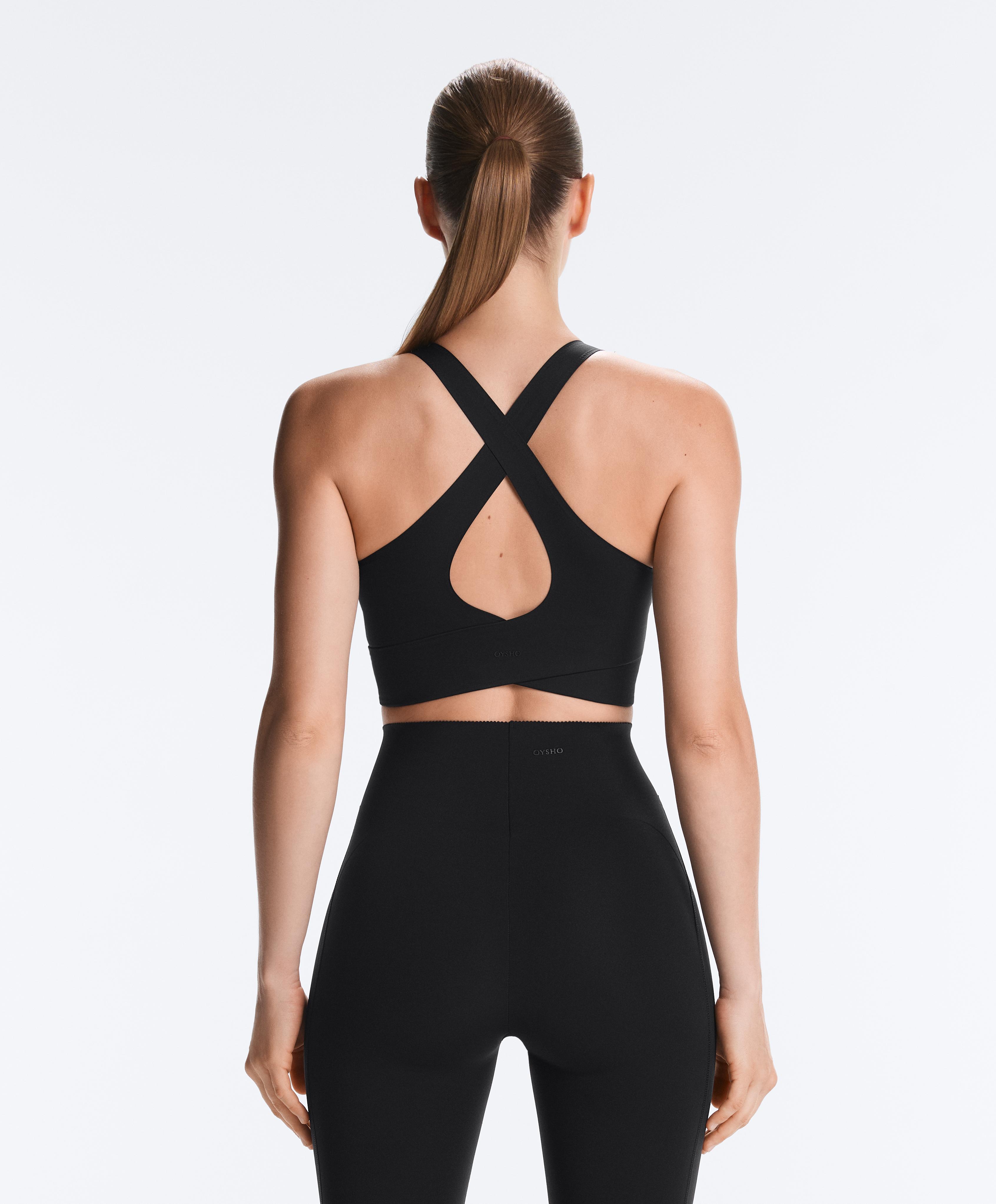 Light Touch crossover back tank top — BLACK