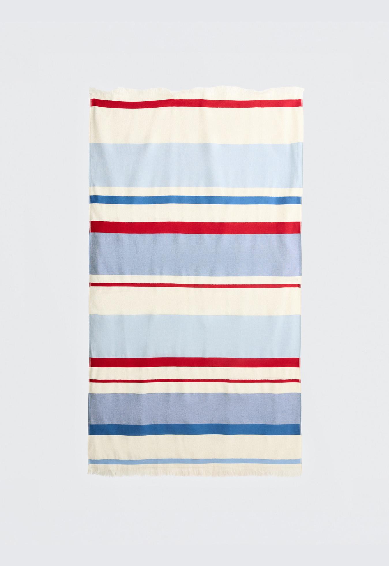 Striped 100% cotton towel — BLUE