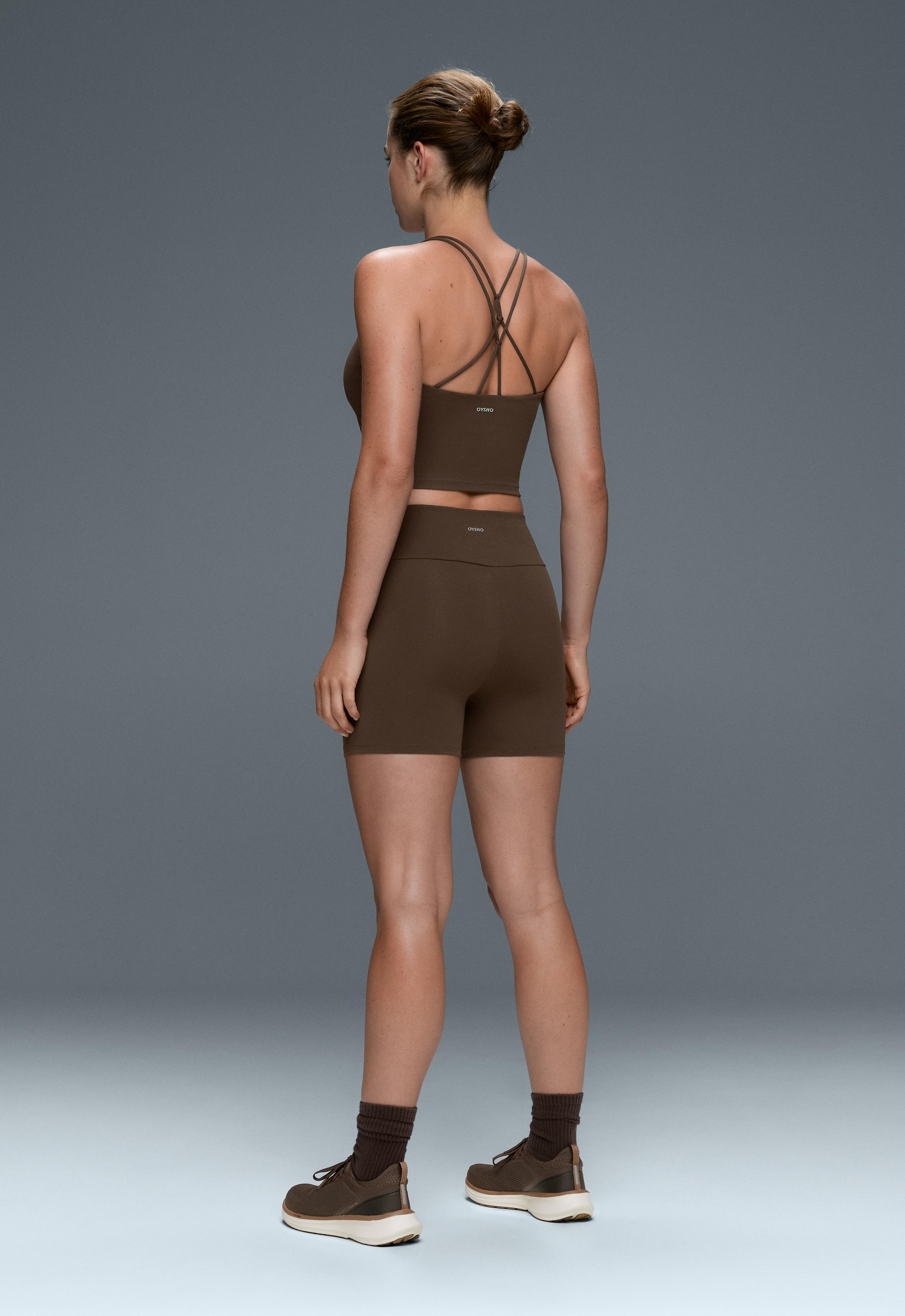 Comfortlux high-waisted 10cm hot pants — DARK BROWN