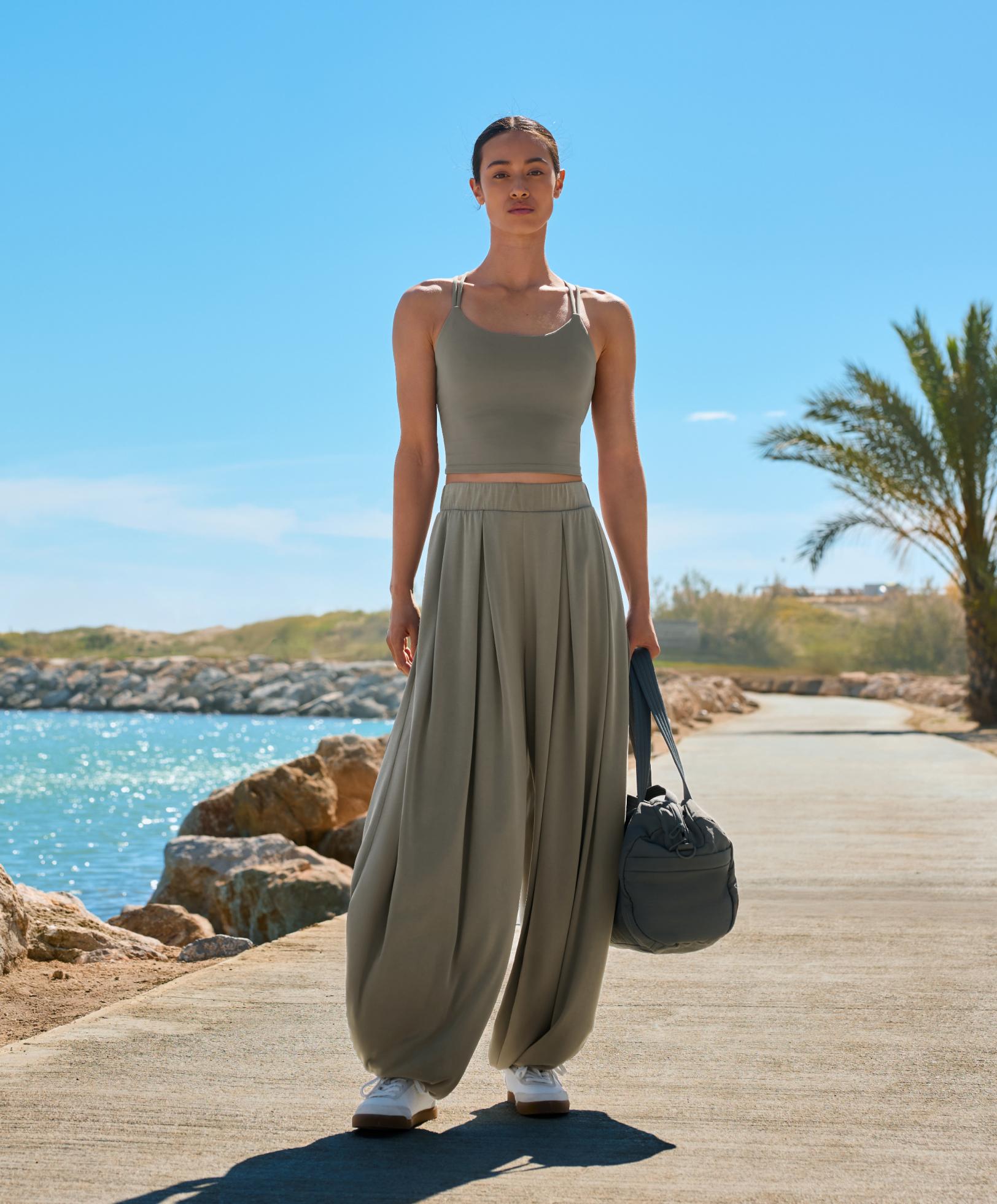 Modal blend puffed trousers