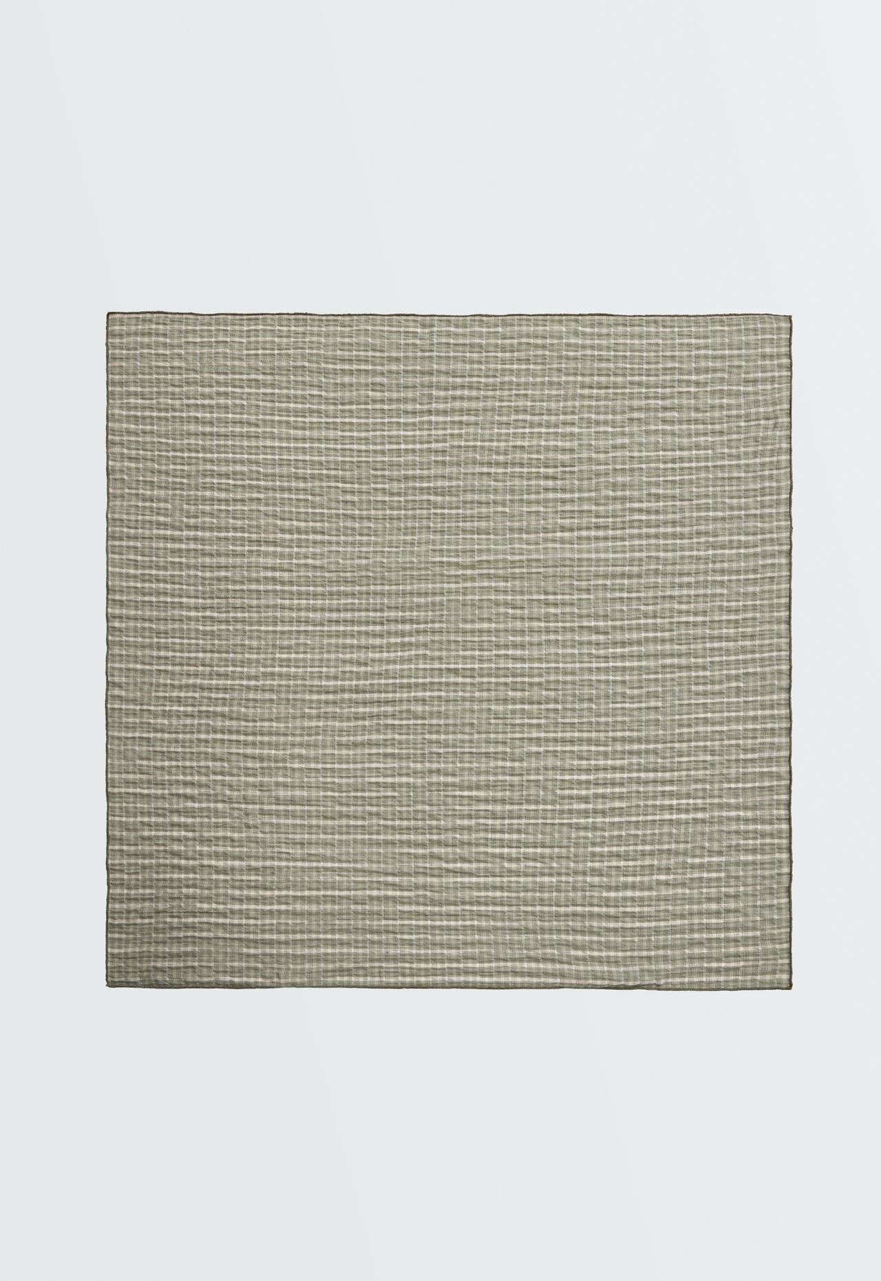 96% cotton check scarf — GREEN