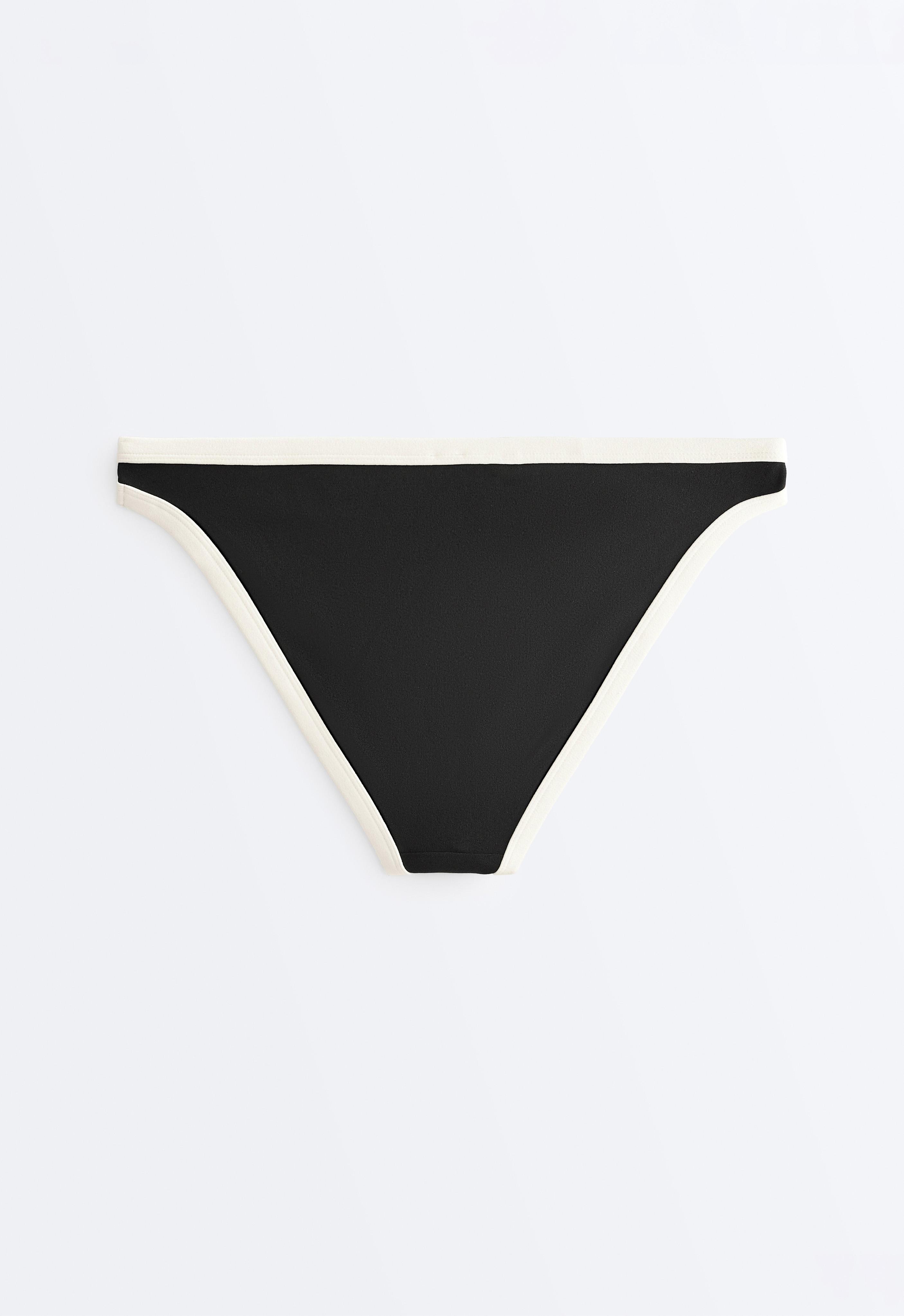 Contrast trim classic bikini briefs — BLACK