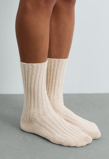 2 pairs of Classic socks, 21% wool, 11% silk — KHAKI 2