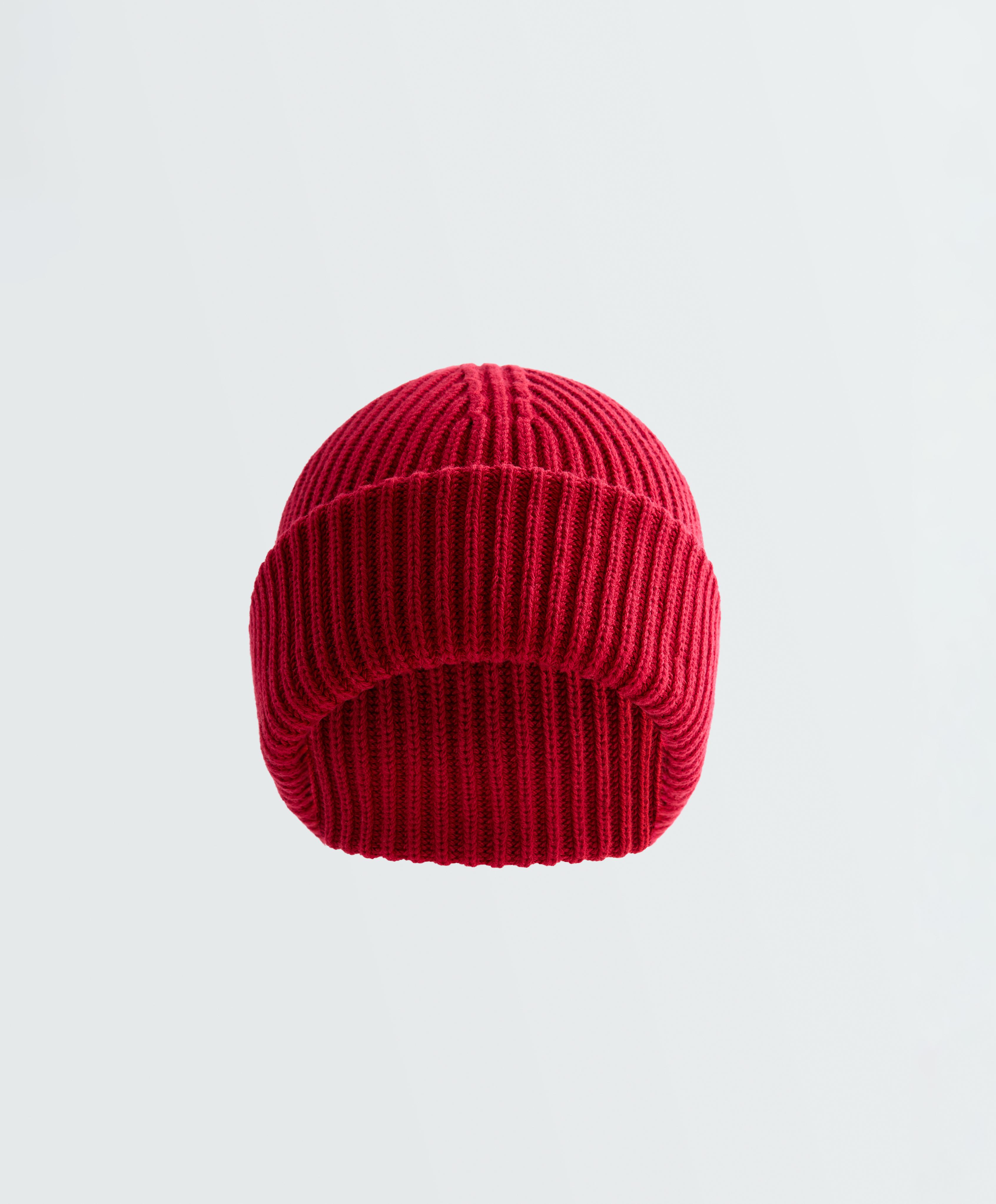 100% cotton ribbed beanie — CORDOVAN RED