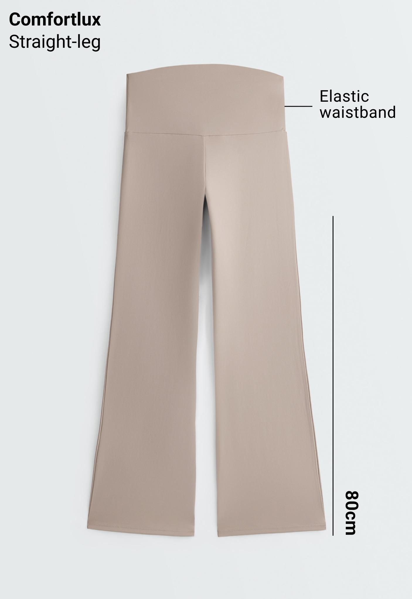 Comfortlux maternity straight-leg trousers — LIGHT STONE