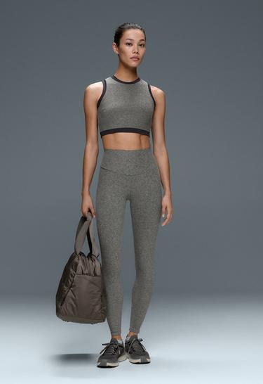 Sports bra, medium support, marl contrast — MOTTLED GREY MELANGE 3