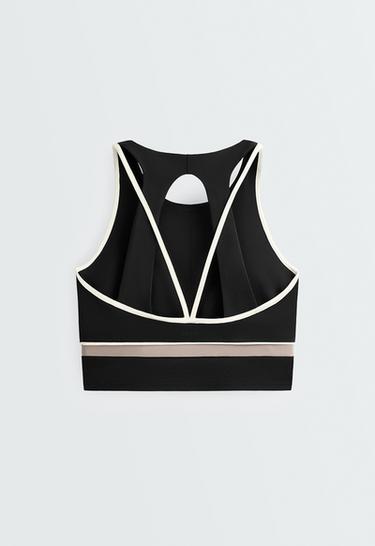 Comfortlux colour-block piping tank top — BLACK 7