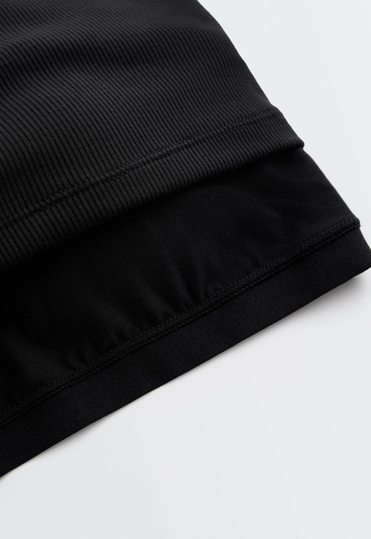 Long modal blend rib tank top — BLACK