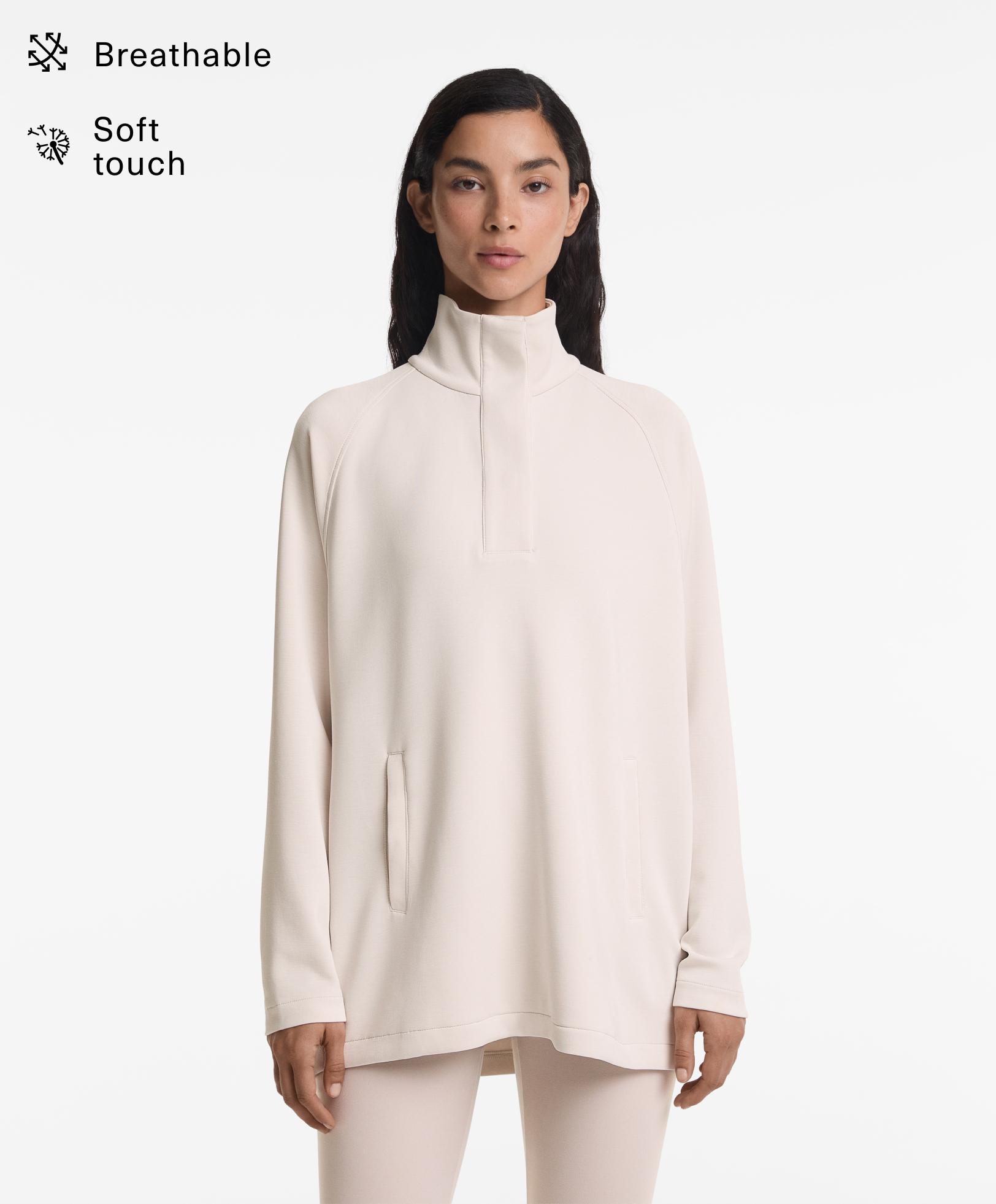 High-neck Soft Touch sweatshirt with modal