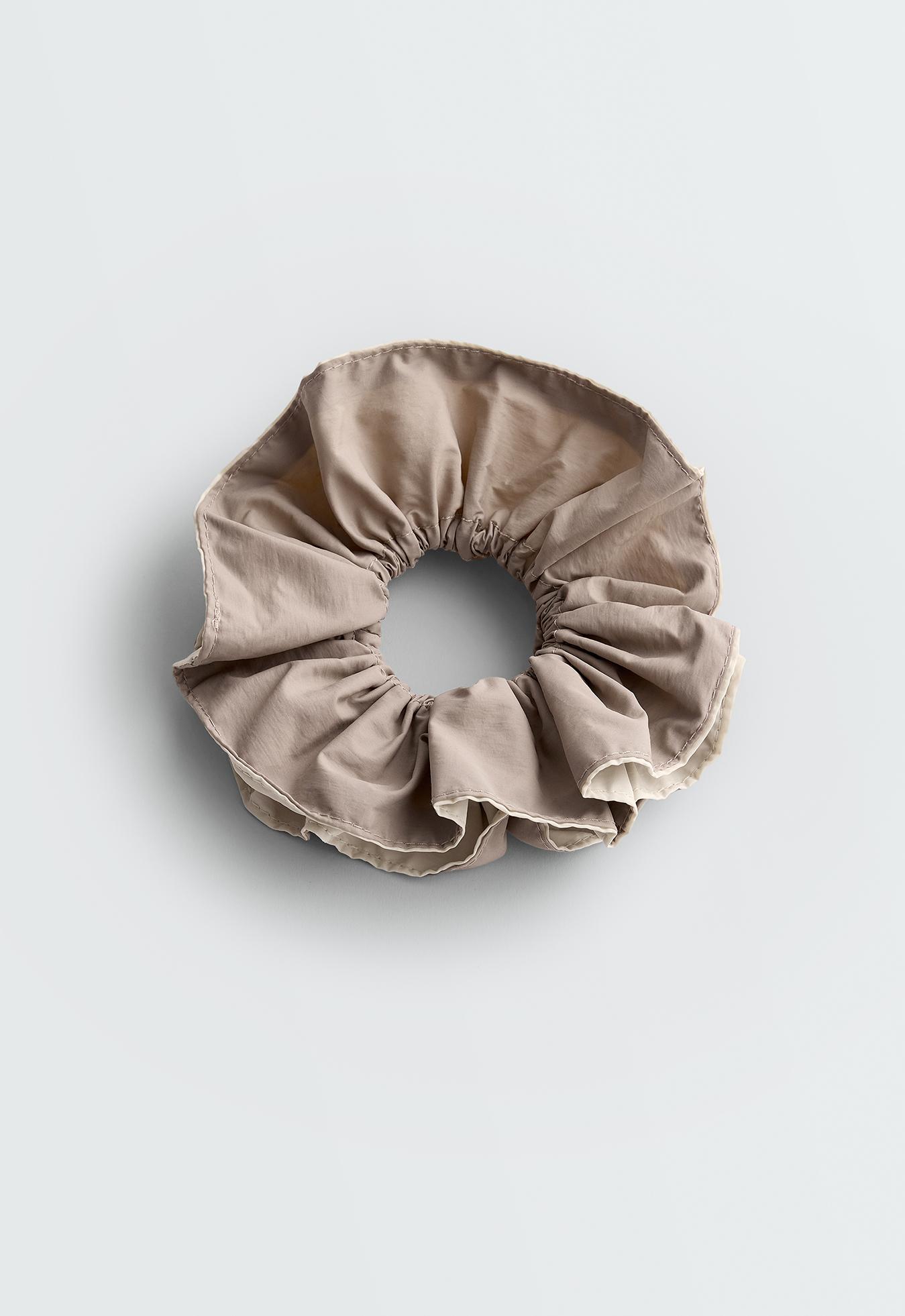 Dual-colour maxi scrunchie — MINK