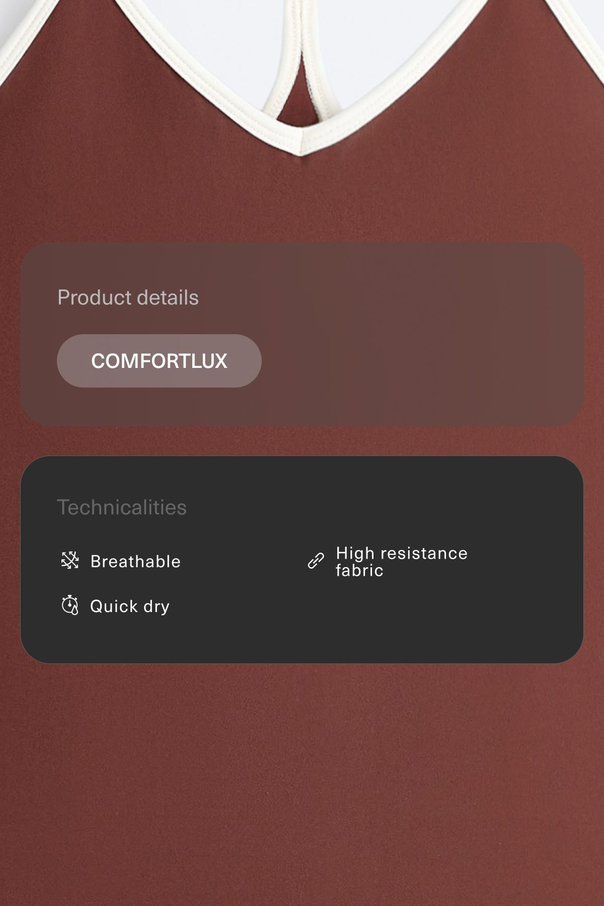 Comfortlux short jumpsuit with contrast double straps — TERRACOTTA